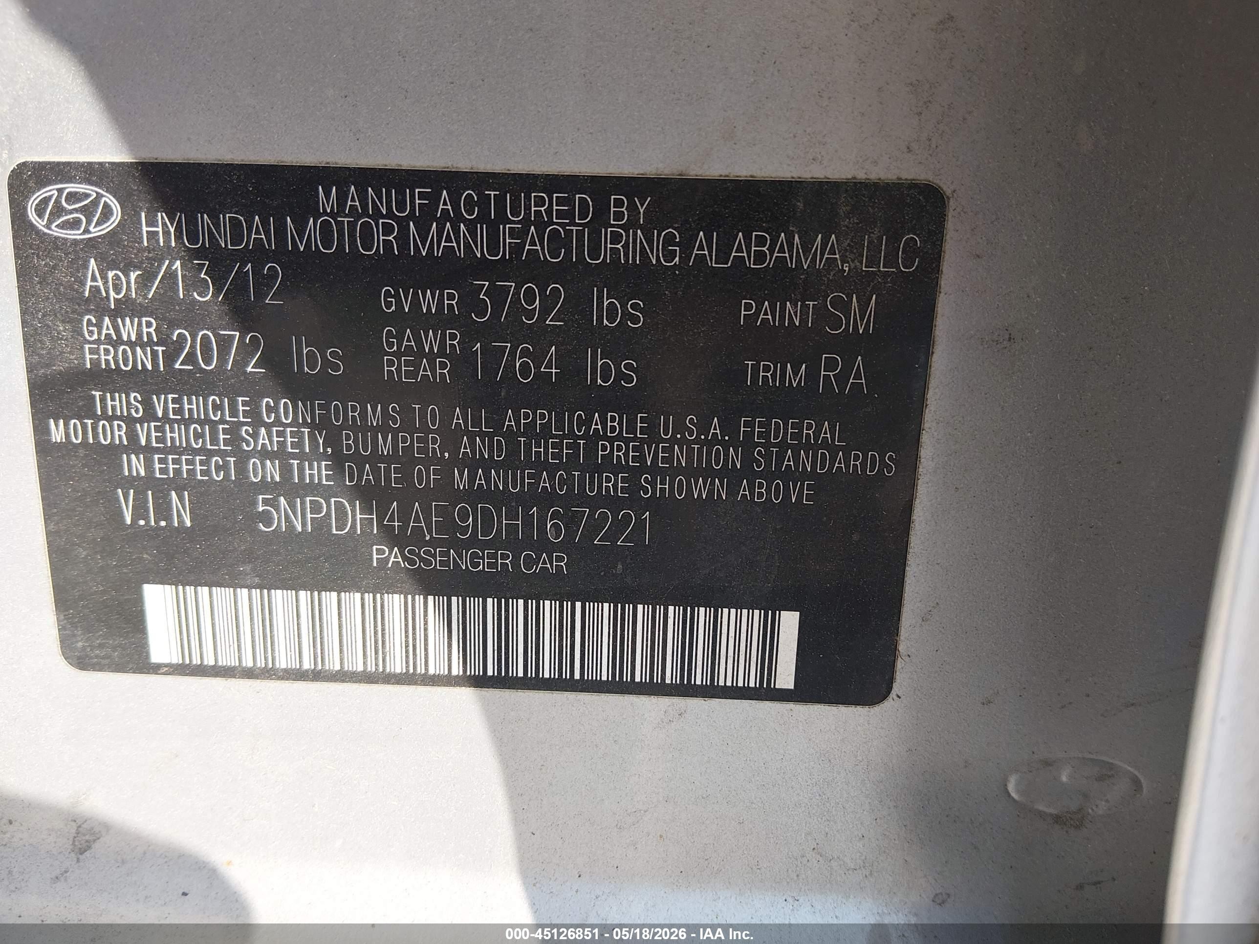 2013 Hyundai Elantra Gls Silver vin: 5NPDH4AE9DH167221