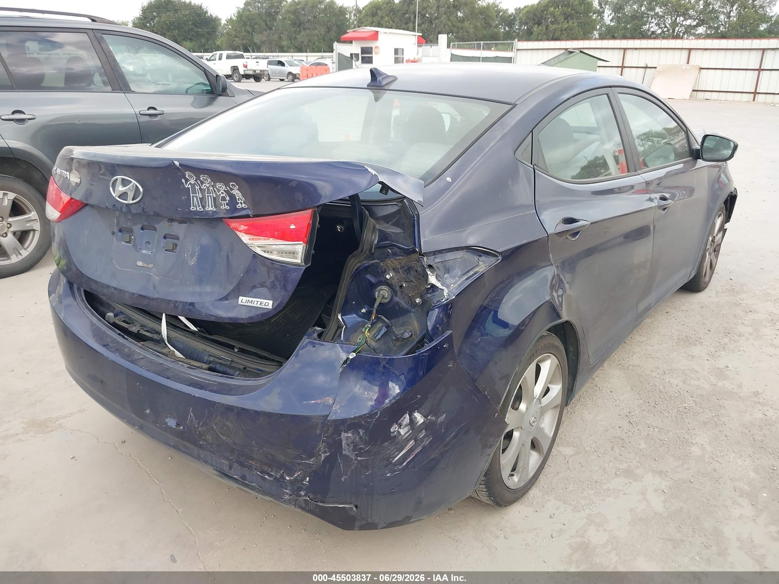 2013 Hyundai Elantra Limited Blue vin: 5NPDH4AE9DH171544