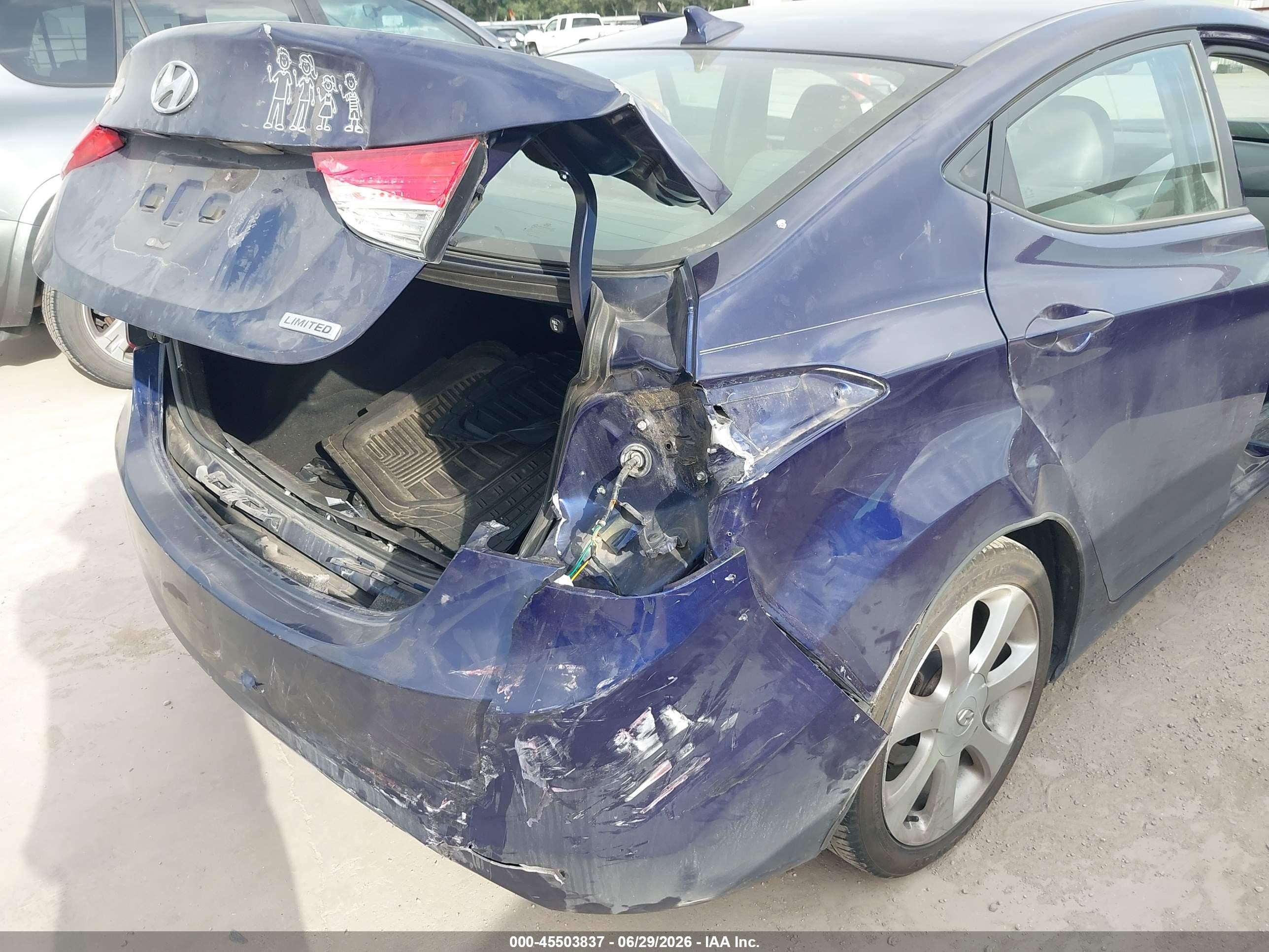 2013 Hyundai Elantra Limited Blue vin: 5NPDH4AE9DH171544