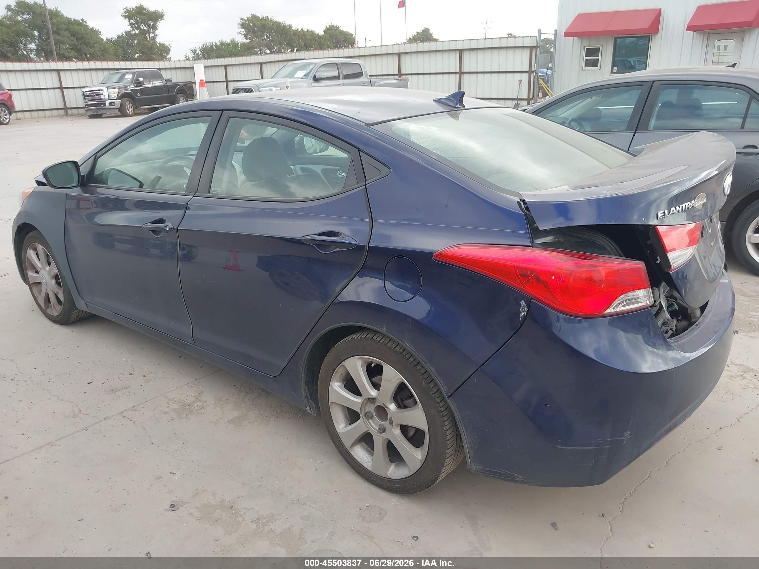 2013 Hyundai Elantra Limited Blue vin: 5NPDH4AE9DH171544