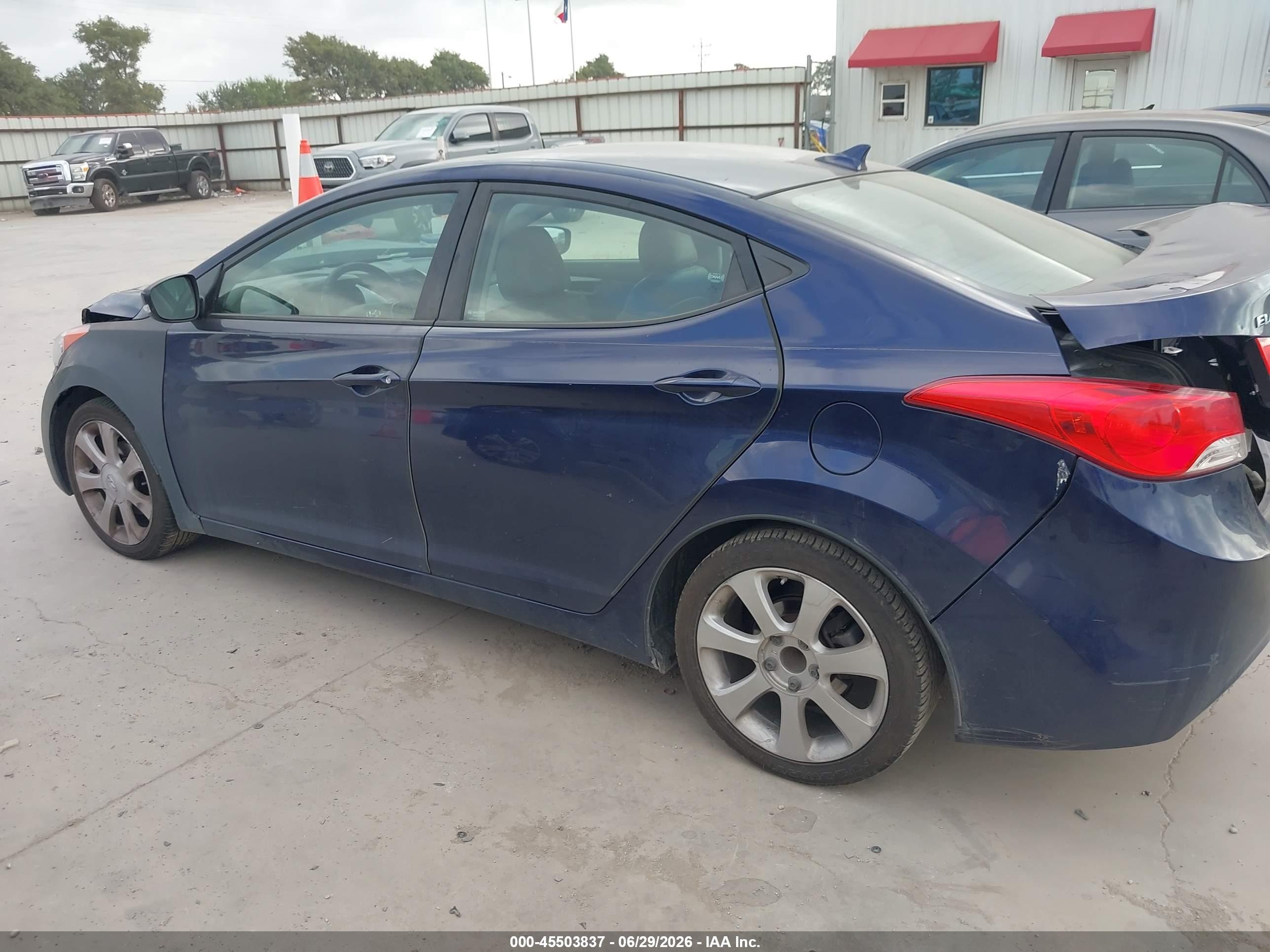 2013 Hyundai Elantra Limited Blue vin: 5NPDH4AE9DH171544