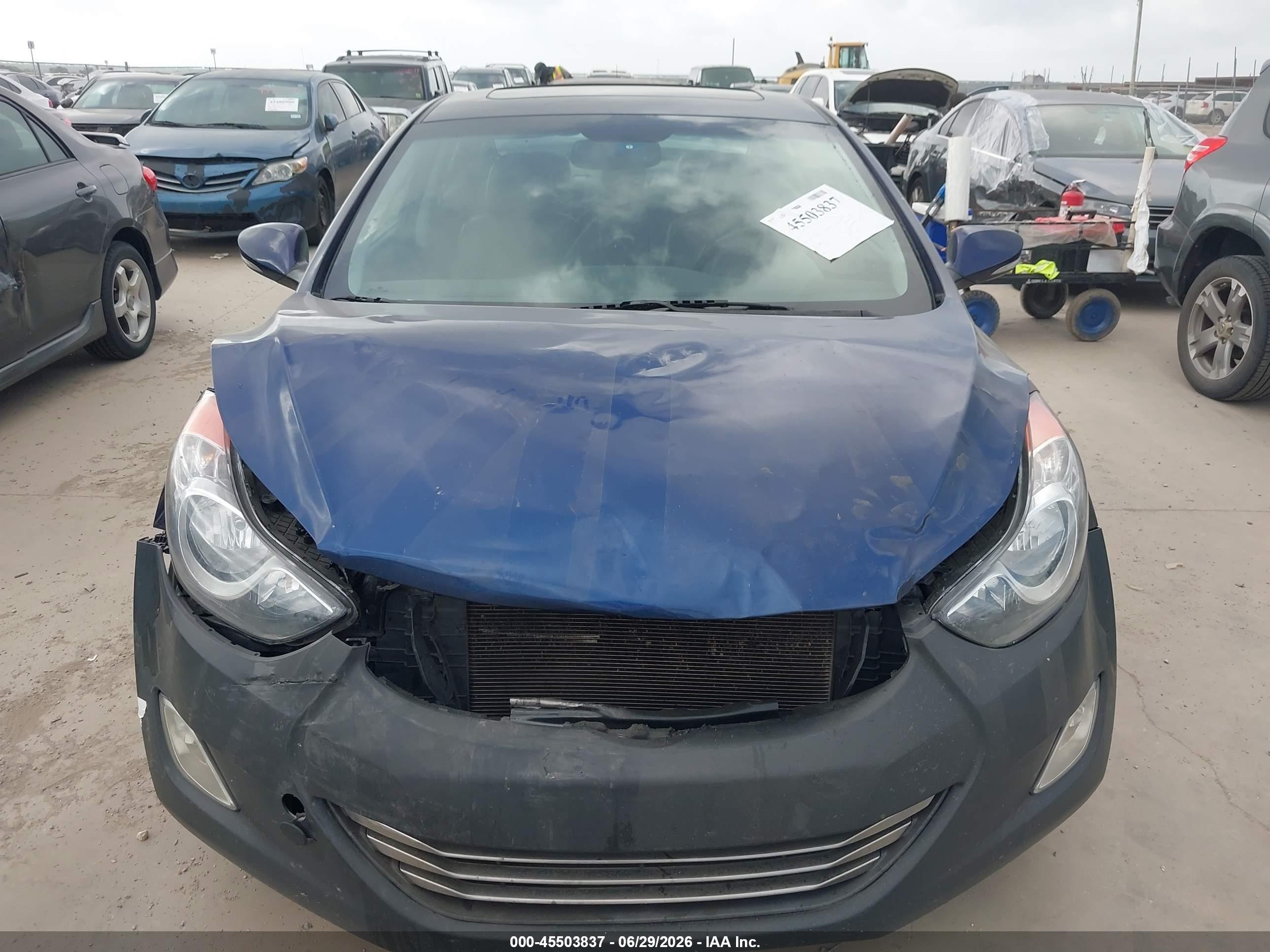 2013 Hyundai Elantra Limited Blue vin: 5NPDH4AE9DH171544