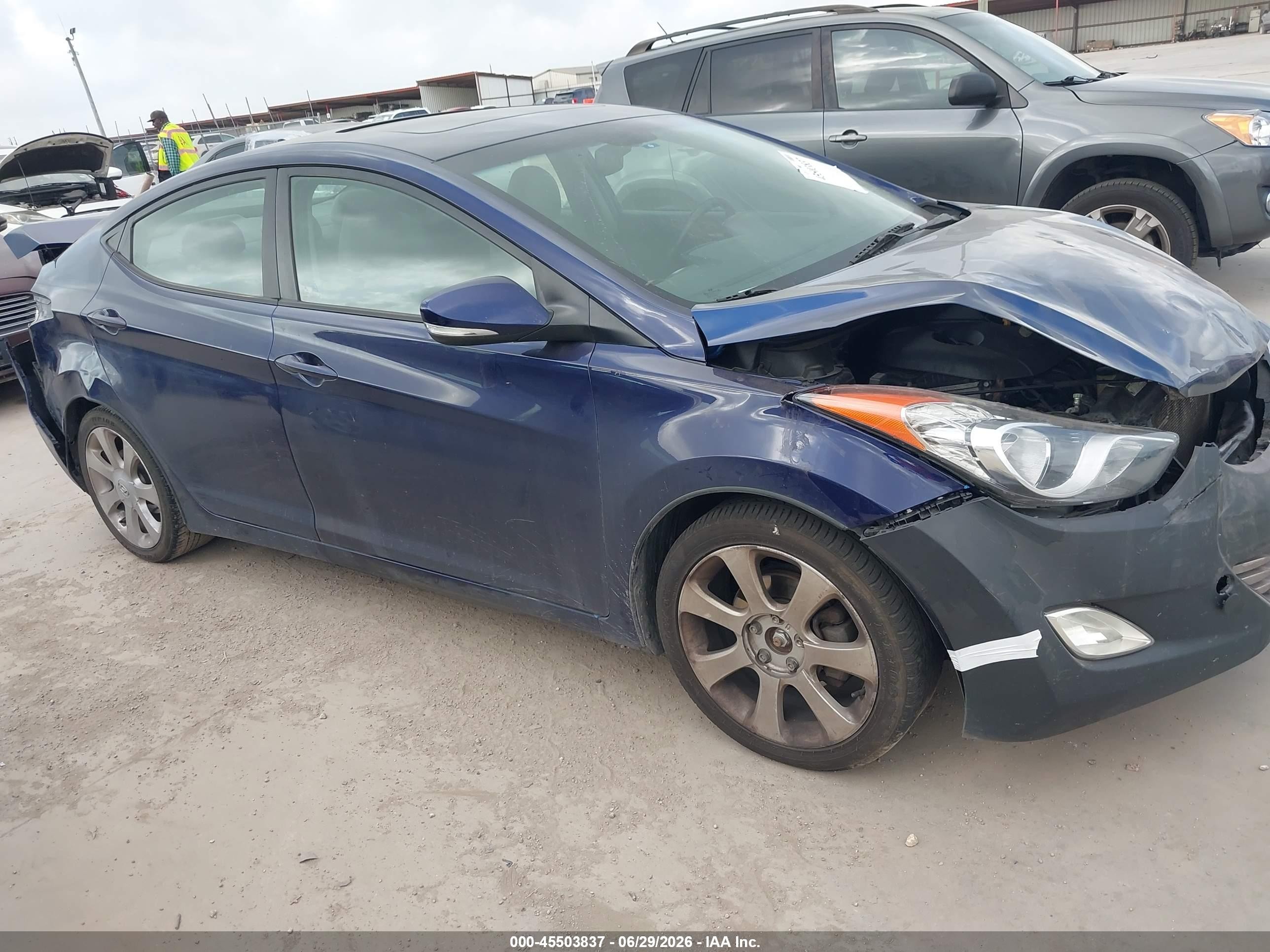 2013 Hyundai Elantra Limited Blue vin: 5NPDH4AE9DH171544