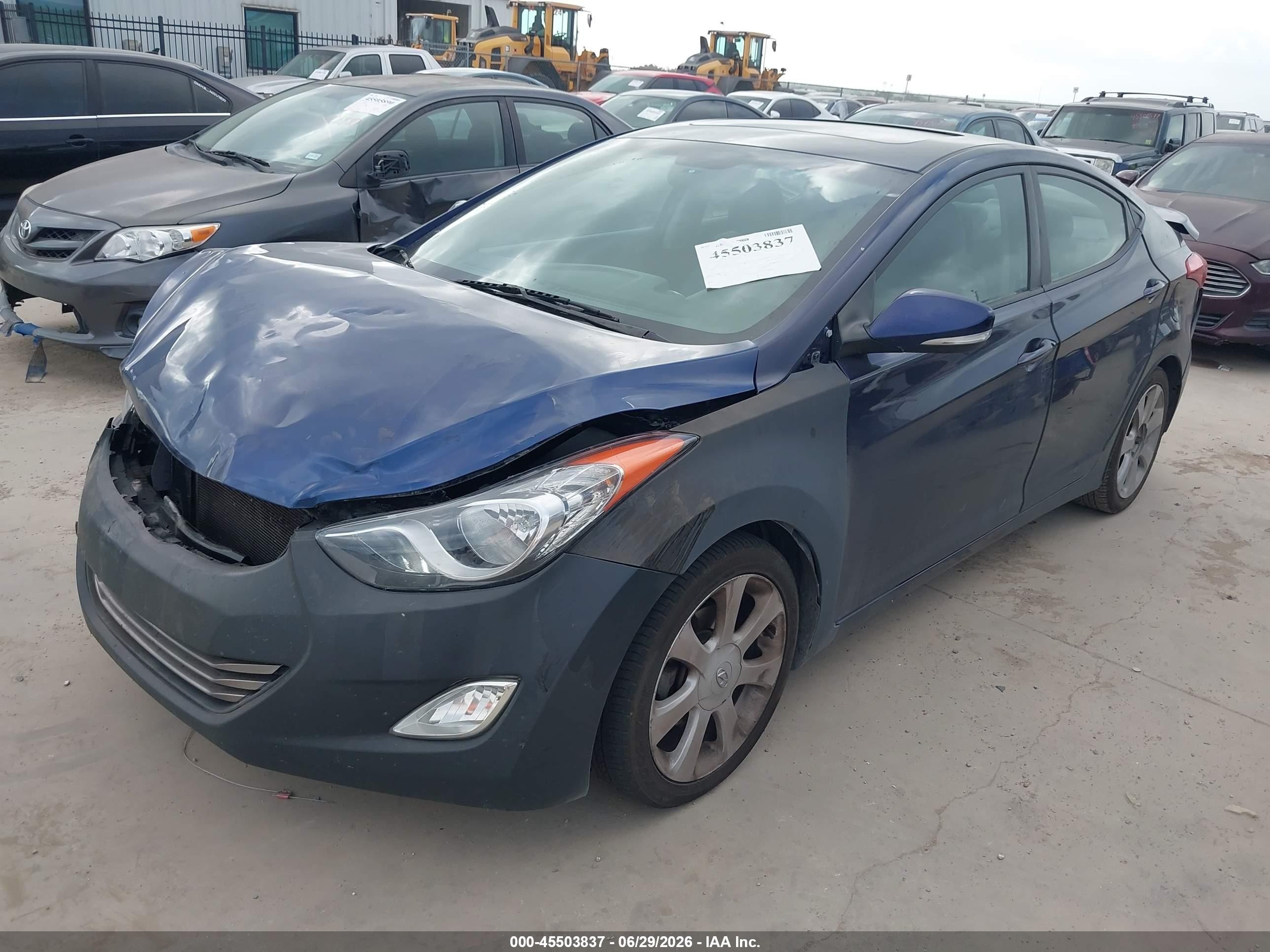 2013 Hyundai Elantra Limited Blue vin: 5NPDH4AE9DH171544