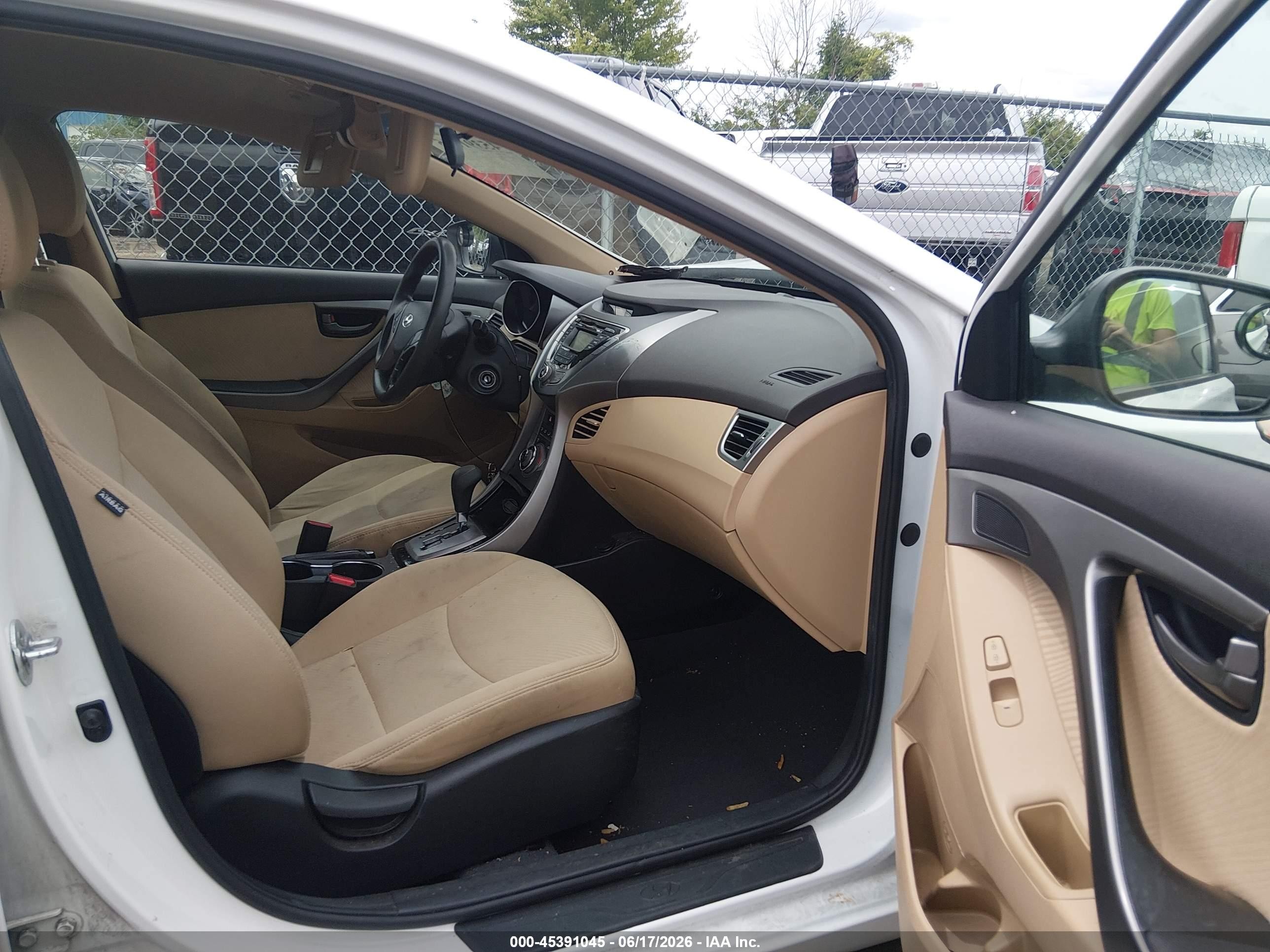 2013 Hyundai Elantra Gls White vin: 5NPDH4AE9DH174928