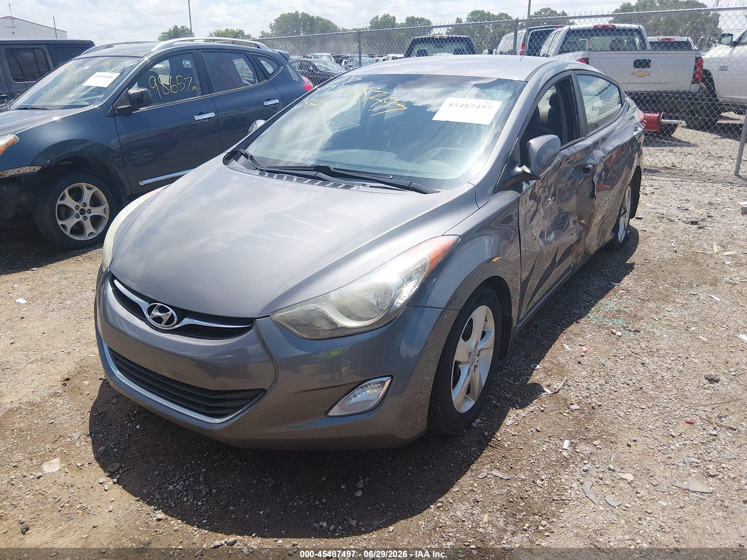 2013 Hyundai Elantra Gls Gray vin: 5NPDH4AE9DH188117