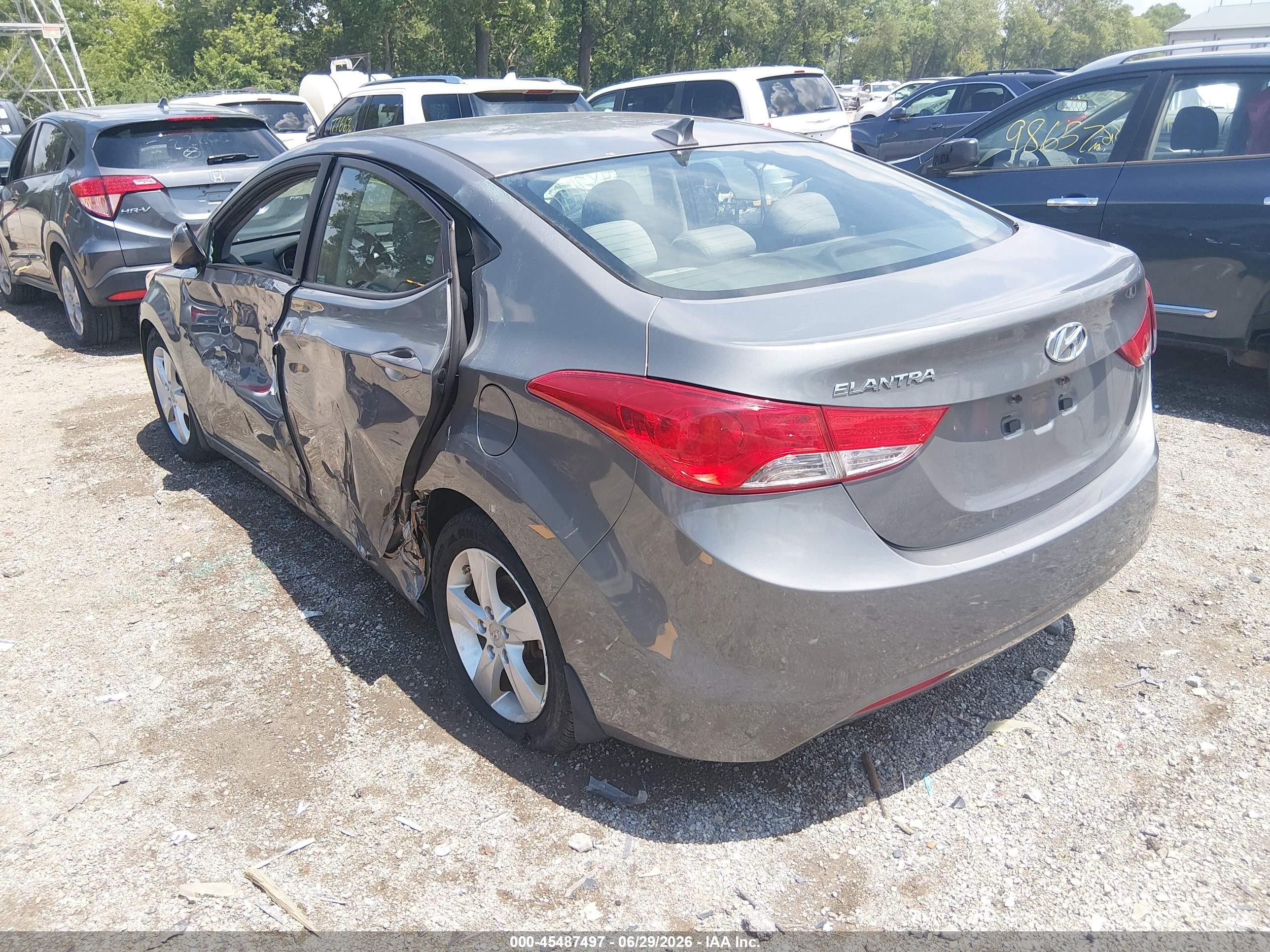 2013 Hyundai Elantra Gls Gray vin: 5NPDH4AE9DH188117
