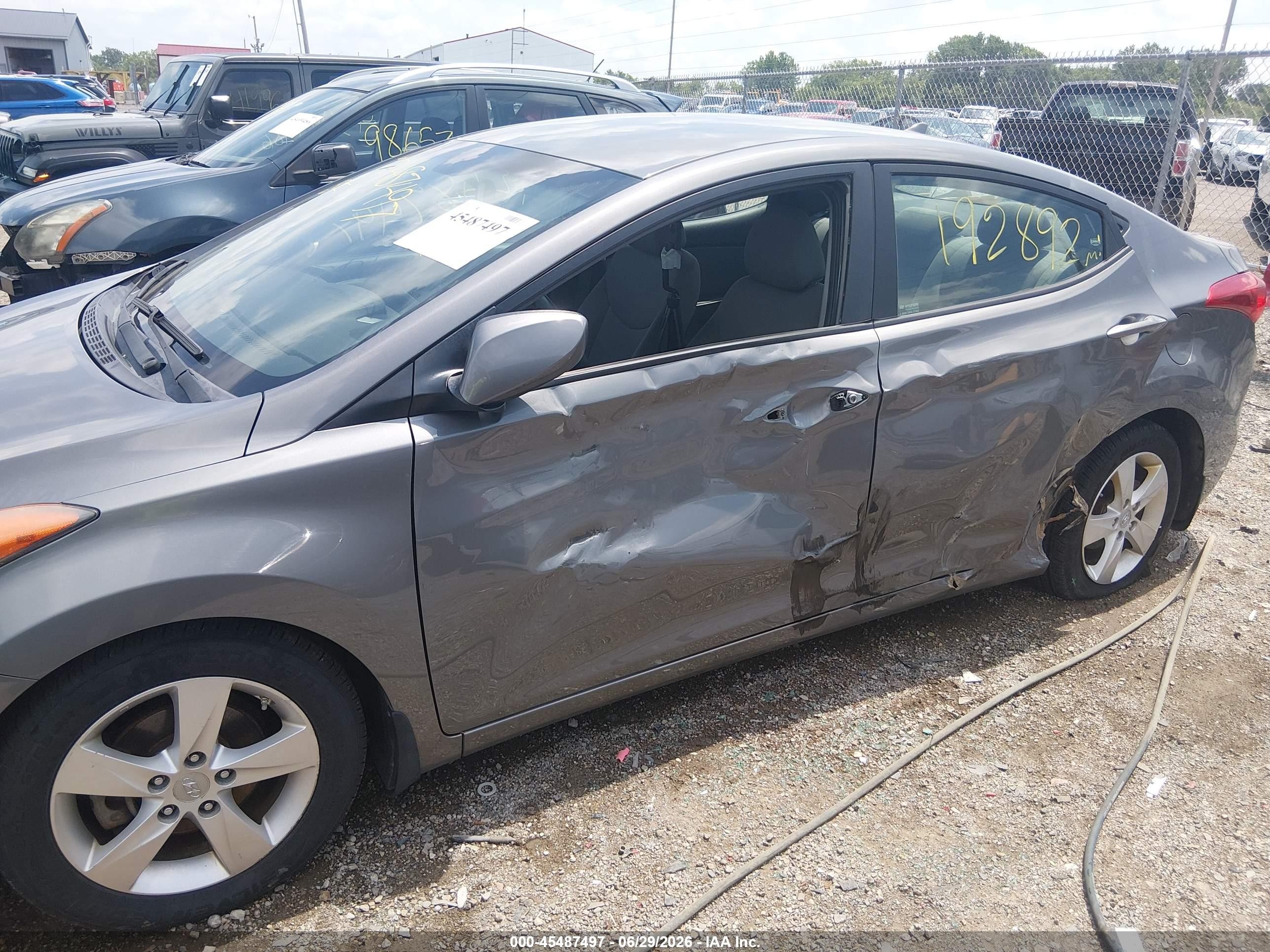 2013 Hyundai Elantra Gls Gray vin: 5NPDH4AE9DH188117