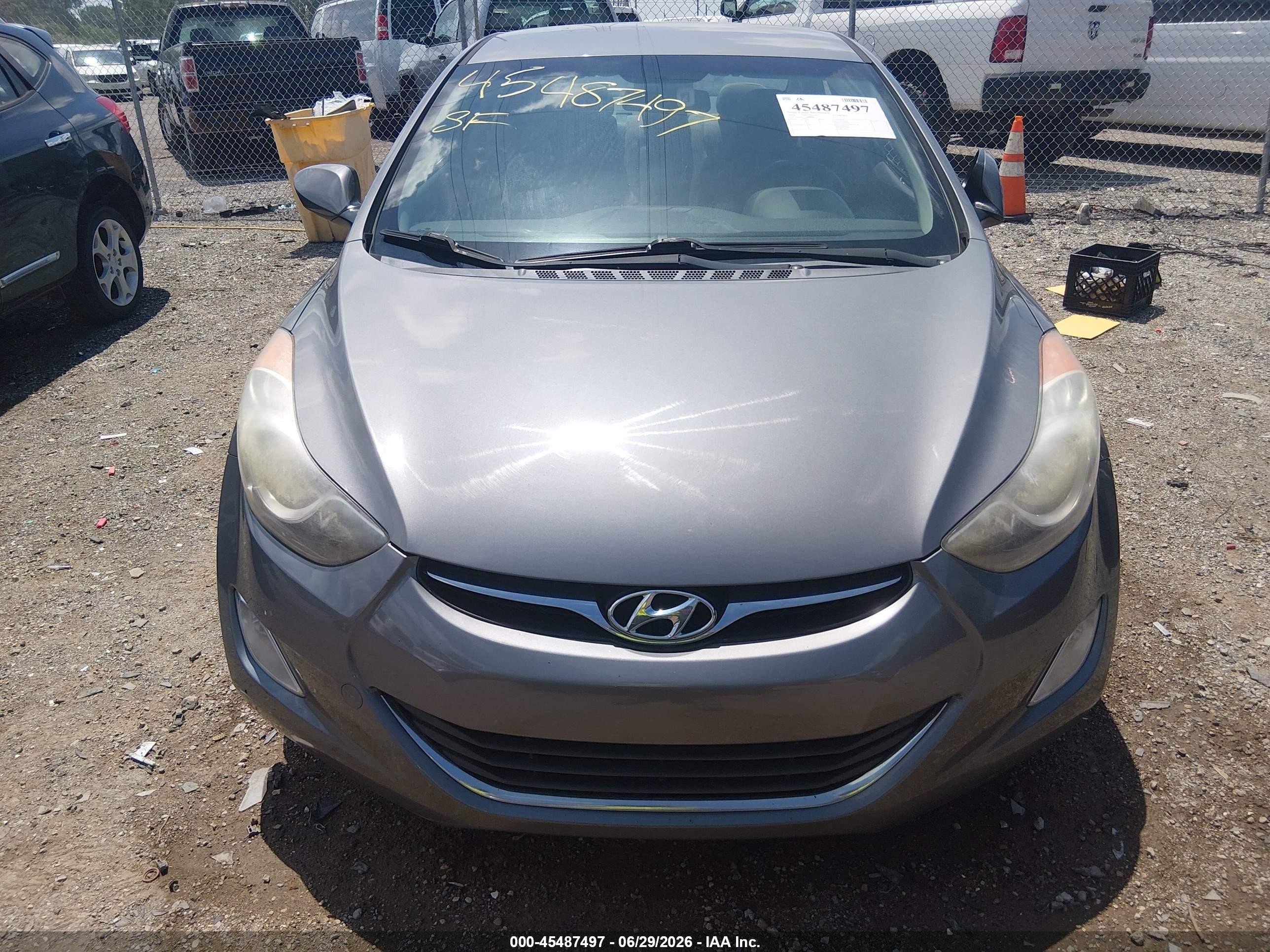 2013 Hyundai Elantra Gls Gray vin: 5NPDH4AE9DH188117