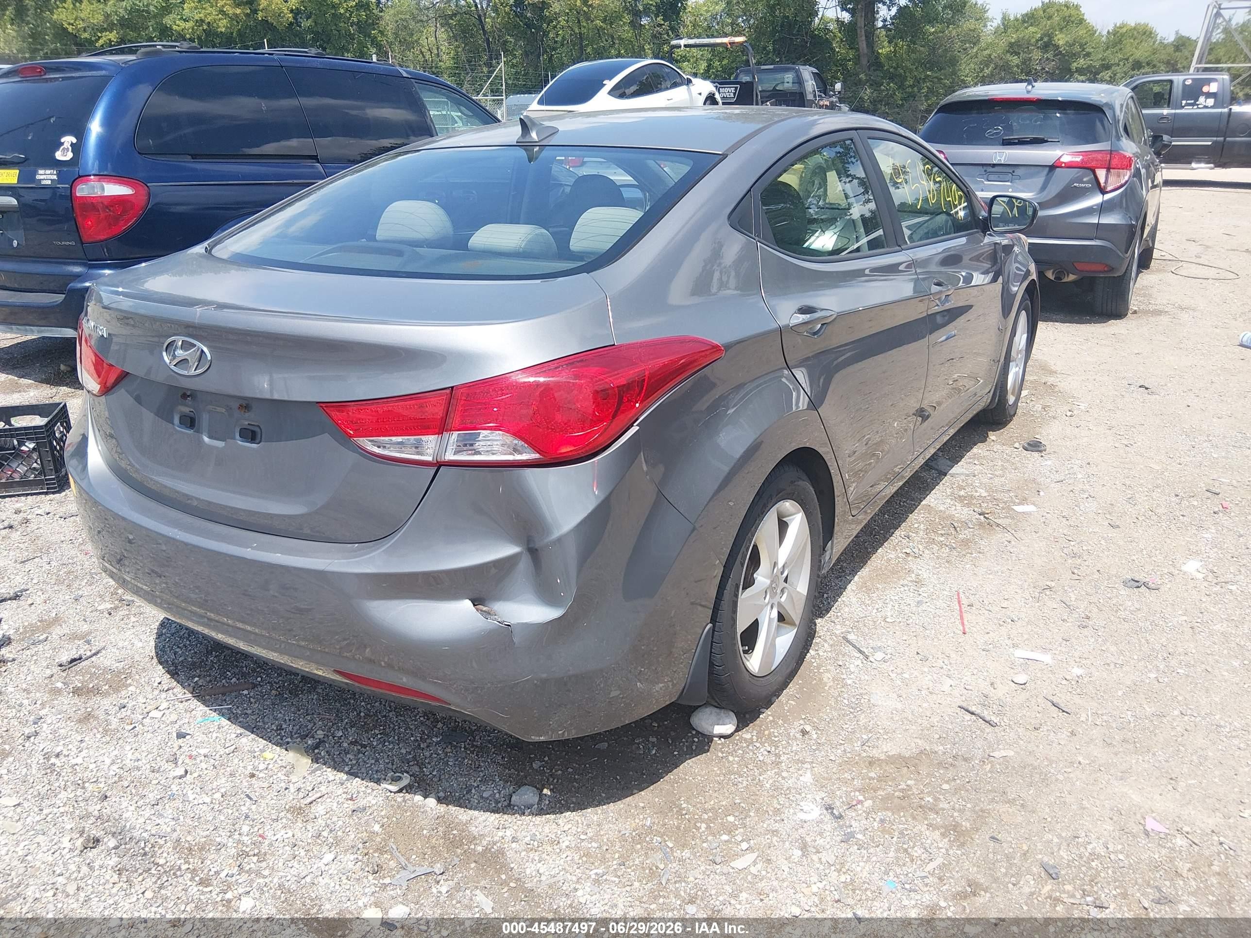 2013 Hyundai Elantra Gls Gray vin: 5NPDH4AE9DH188117
