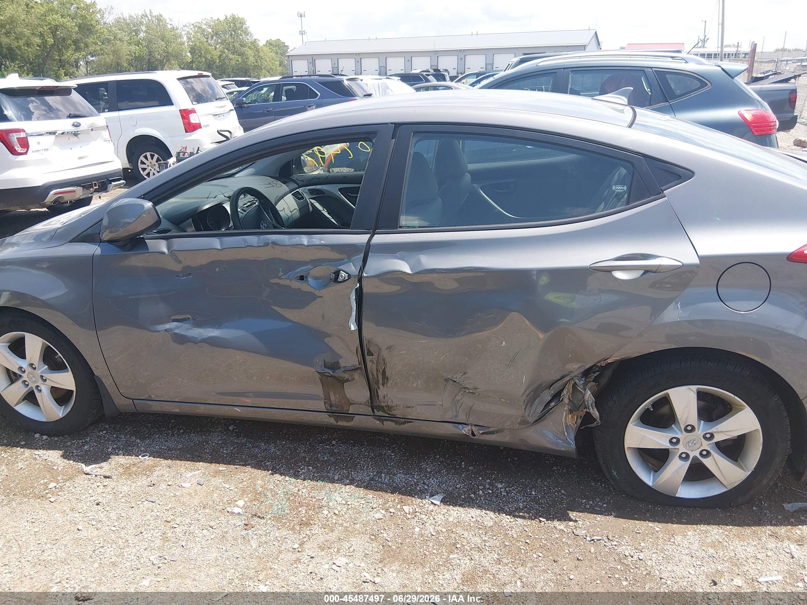 2013 Hyundai Elantra Gls Gray vin: 5NPDH4AE9DH188117