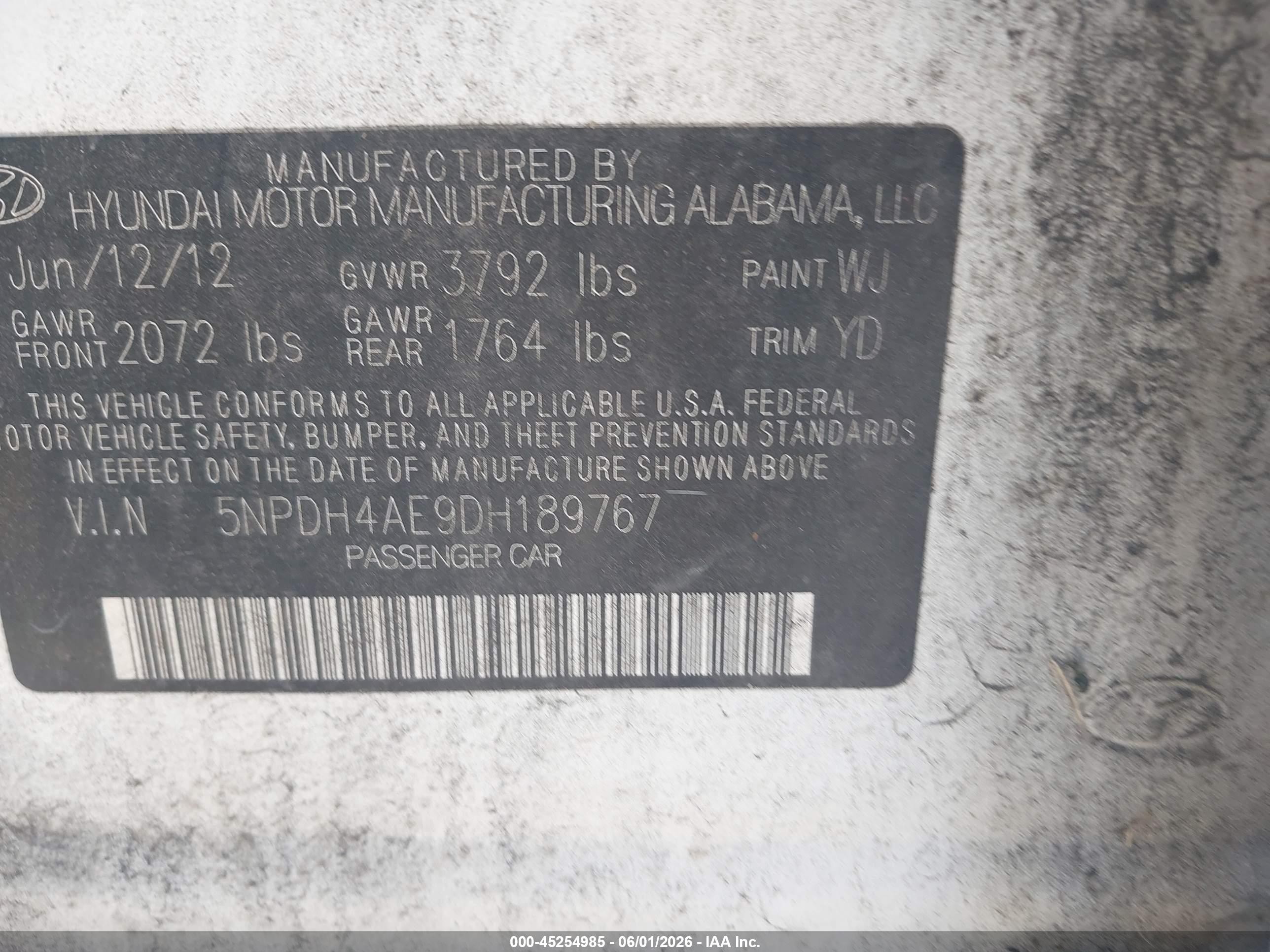 2013 Hyundai Elantra Gls Белый vin: 5NPDH4AE9DH189767