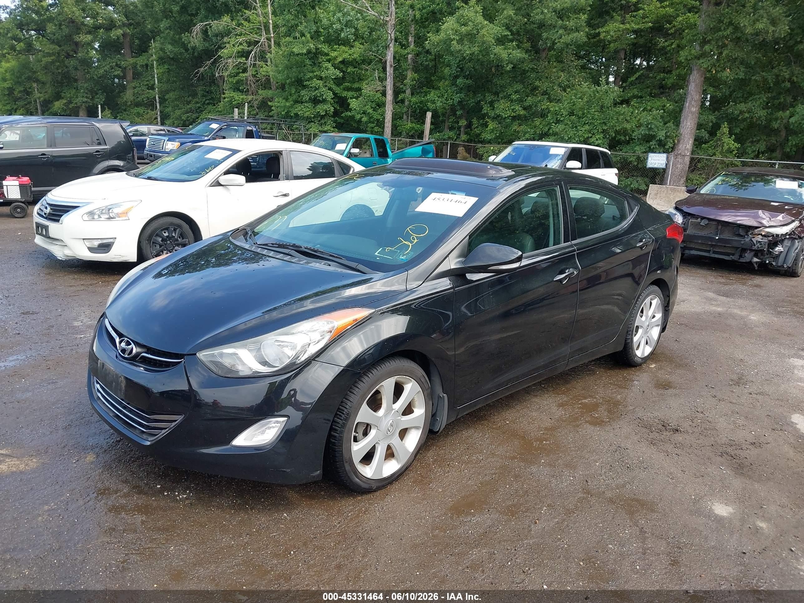 2013 Hyundai Elantra Limited Black vin: 5NPDH4AE9DH195536