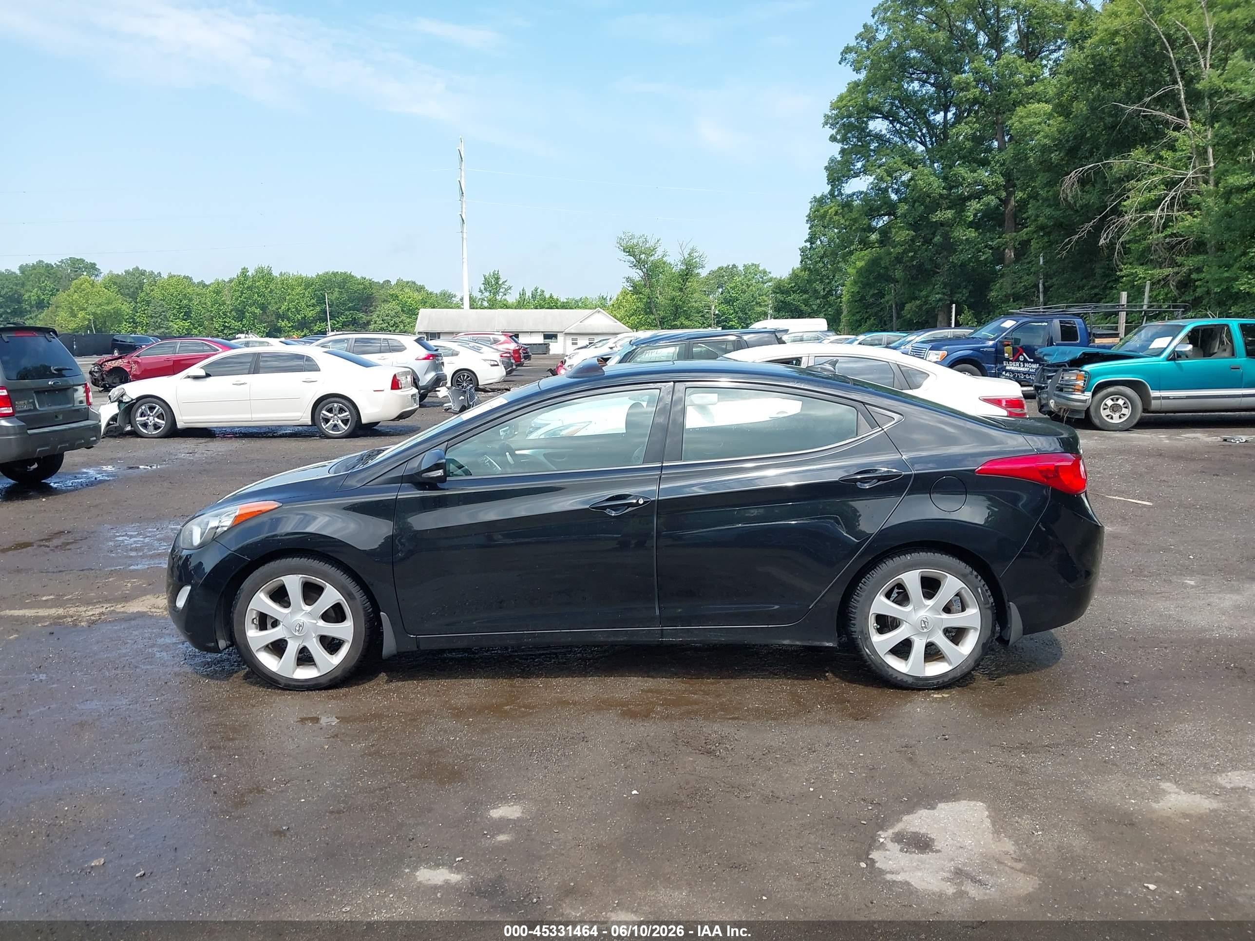2013 Hyundai Elantra Limited Black vin: 5NPDH4AE9DH195536