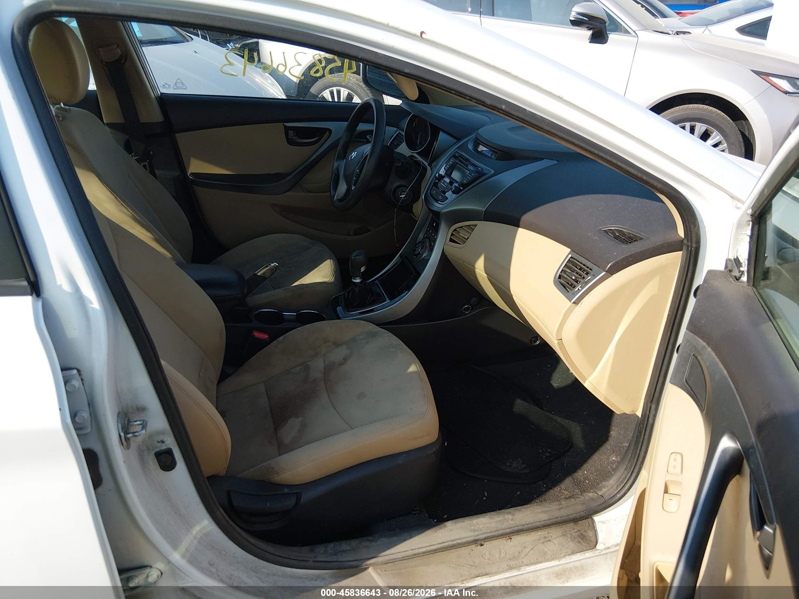 2013 Hyundai Elantra Gls White vin: 5NPDH4AE9DH220810