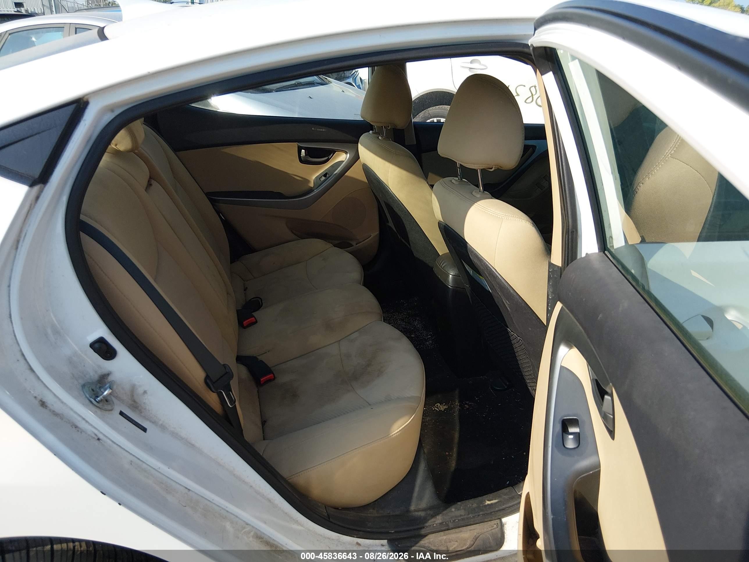 2013 Hyundai Elantra Gls White vin: 5NPDH4AE9DH220810