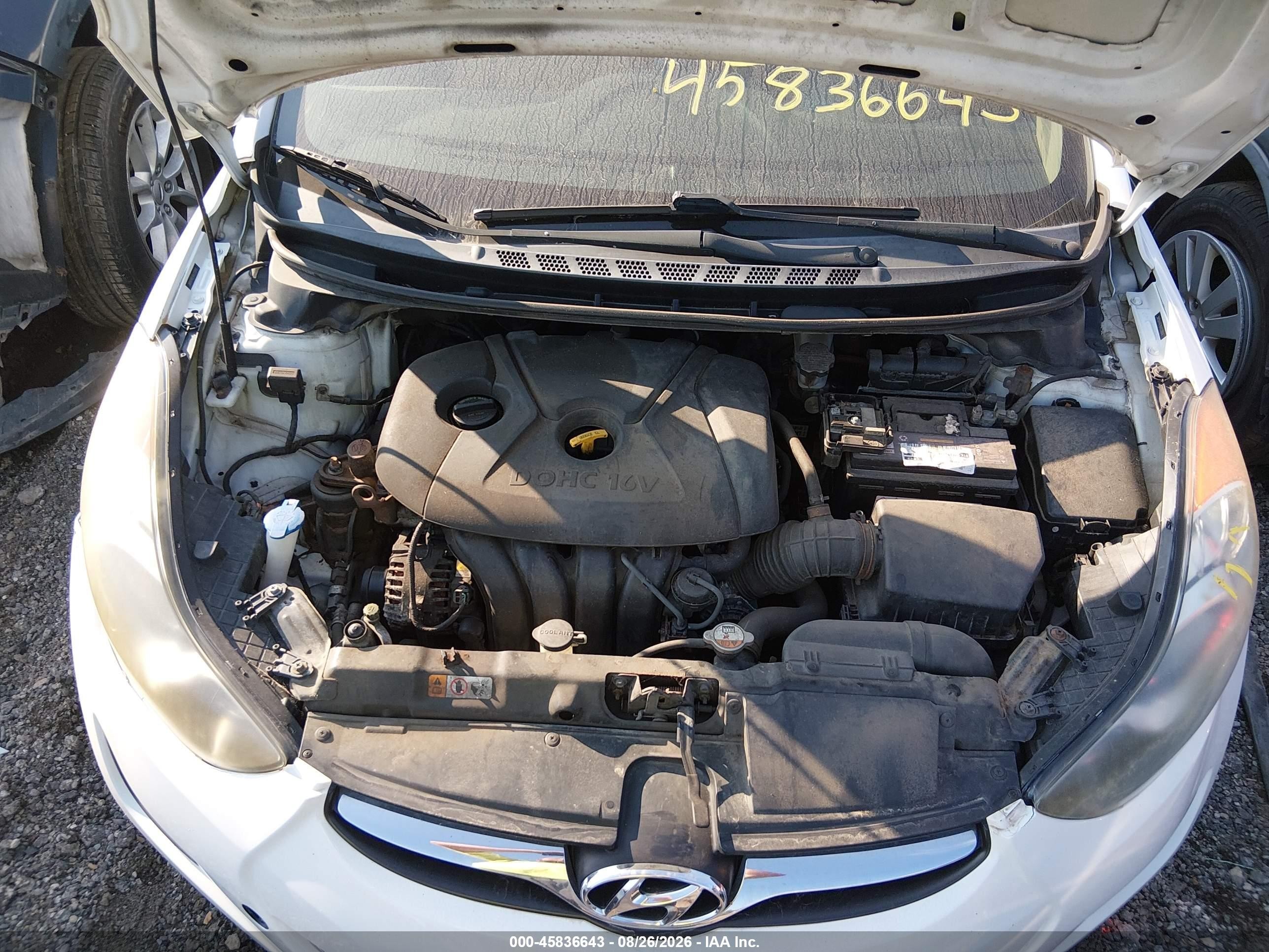 2013 Hyundai Elantra Gls White vin: 5NPDH4AE9DH220810