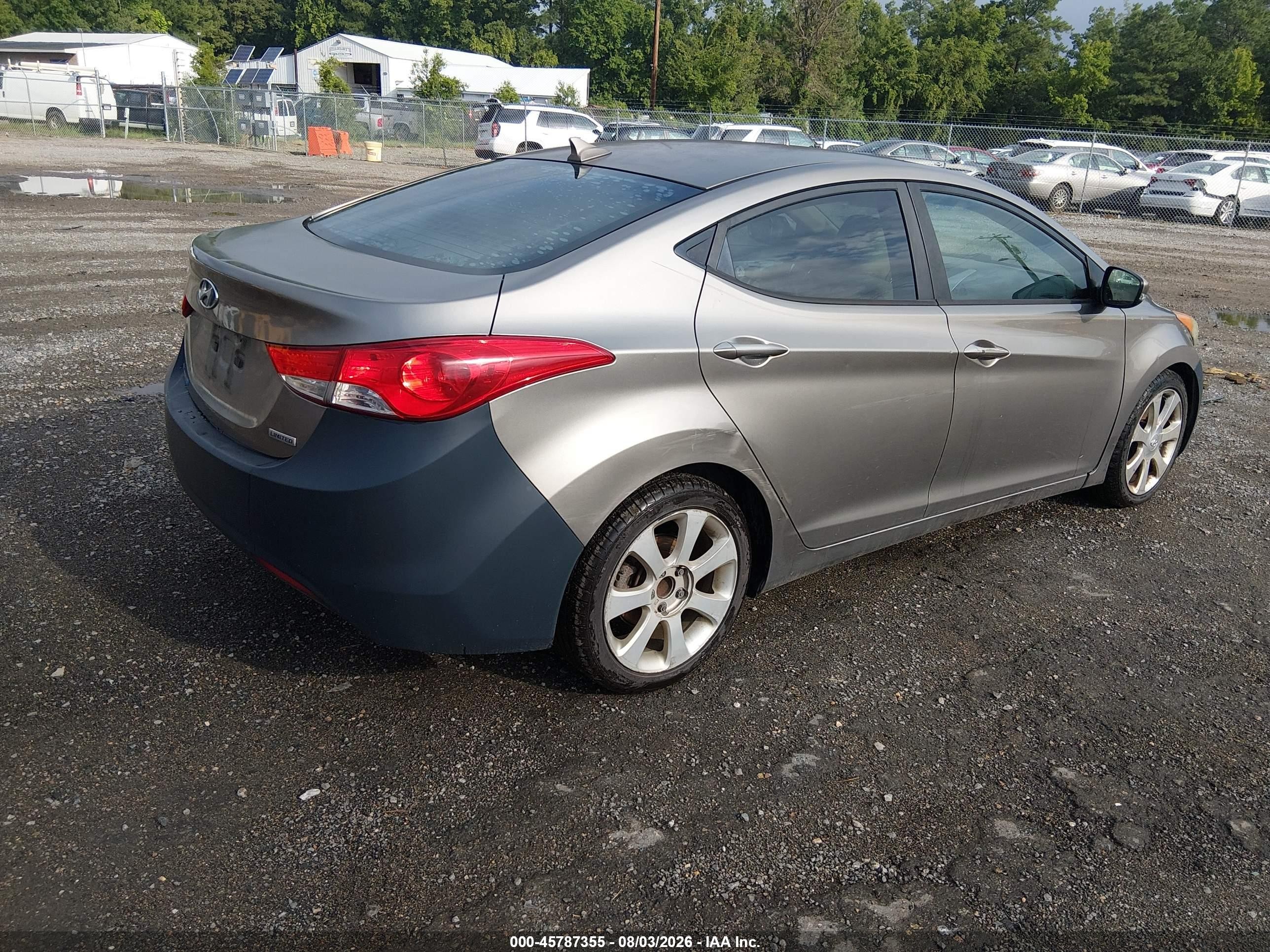 2013 Hyundai Elantra Limited Gray vin: 5NPDH4AE9DH231564