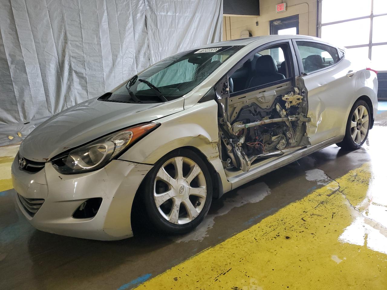 2013 Hyundai Elantra Limited Silver vin: 5NPDH4AE9DH249045 Damage: Left Head Lamp, Broken, Replacement Required