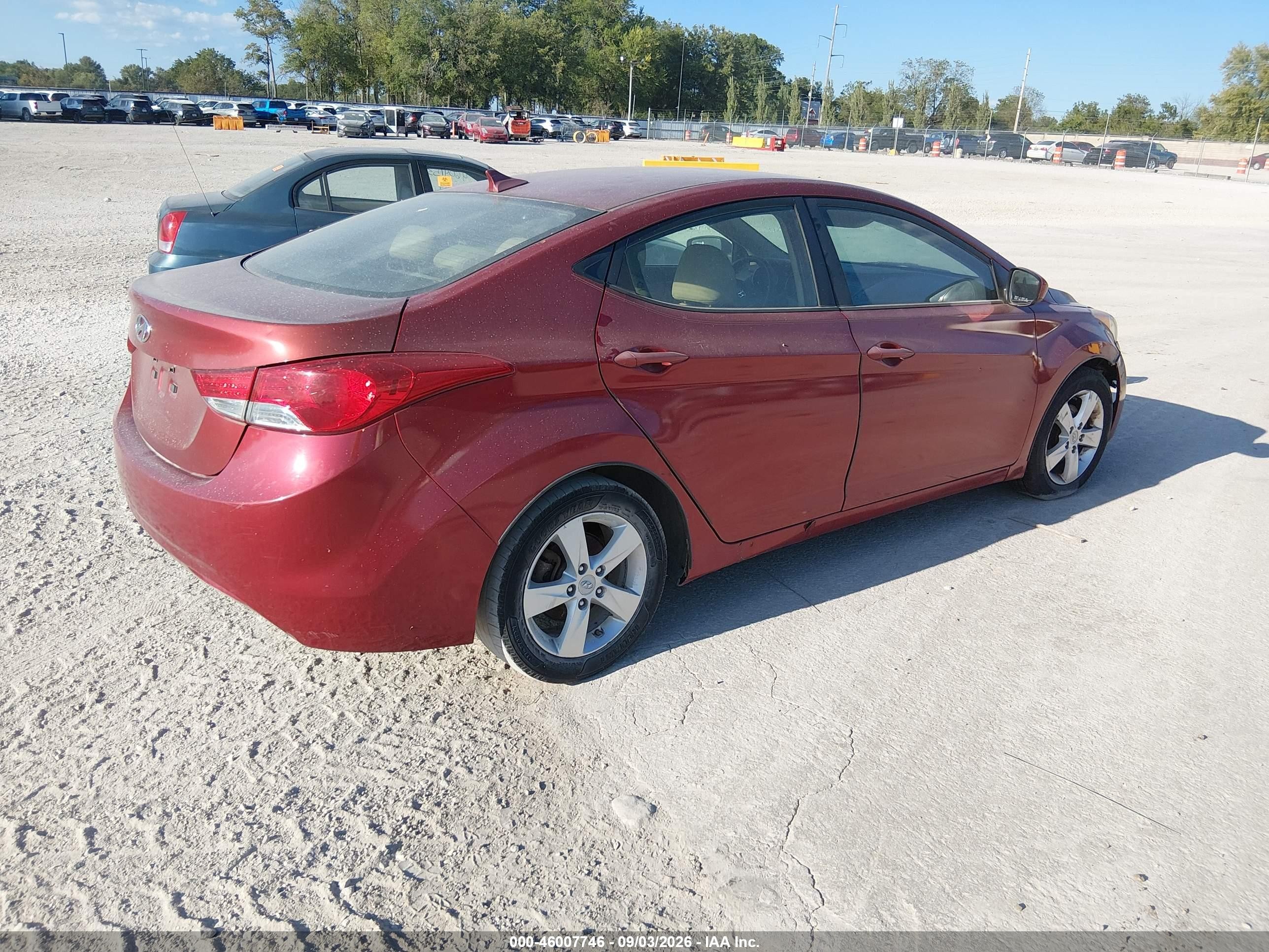 2013 Hyundai Elantra Gls Red vin: 5NPDH4AE9DH257713