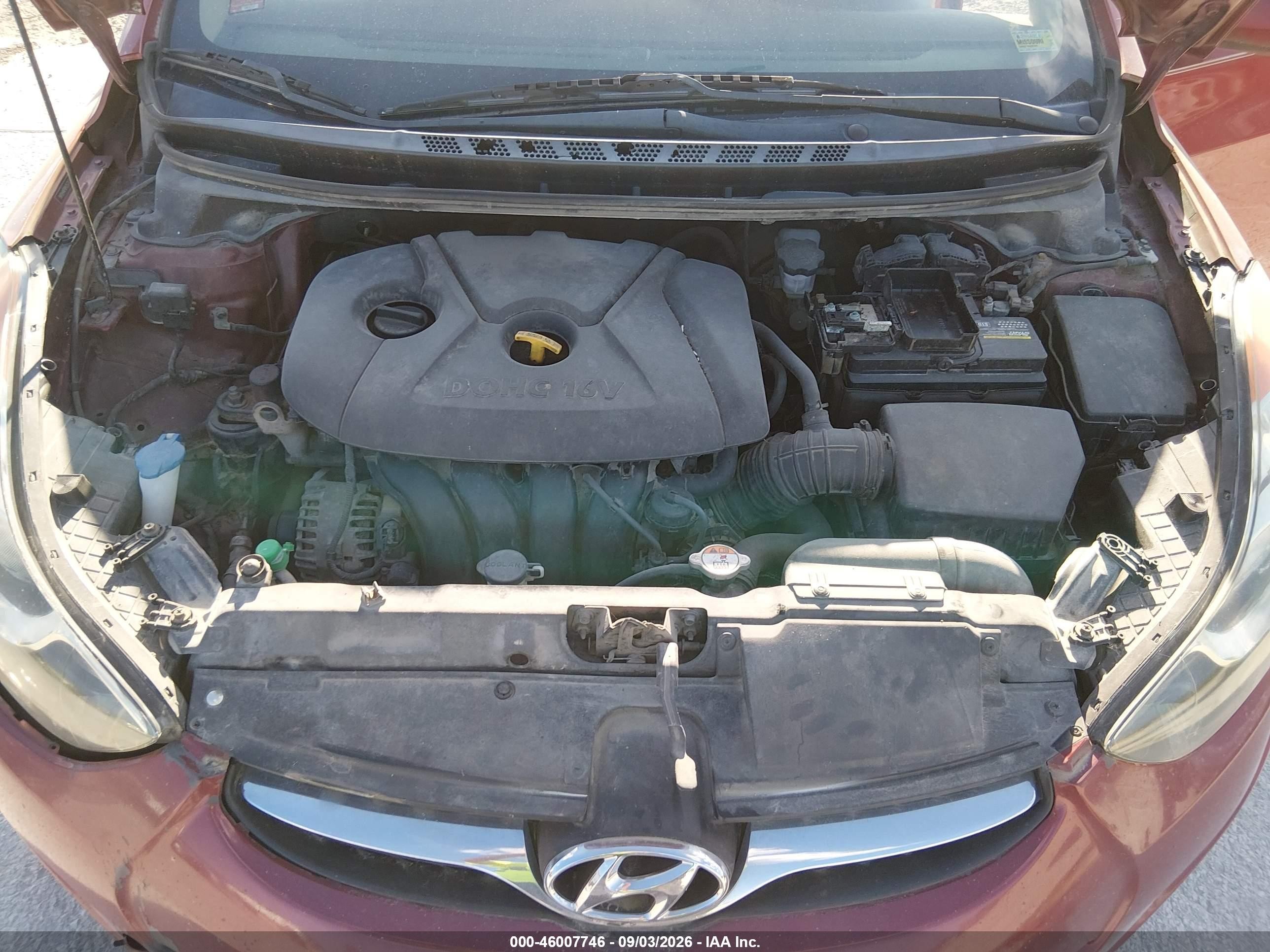 2013 Hyundai Elantra Gls Red vin: 5NPDH4AE9DH257713