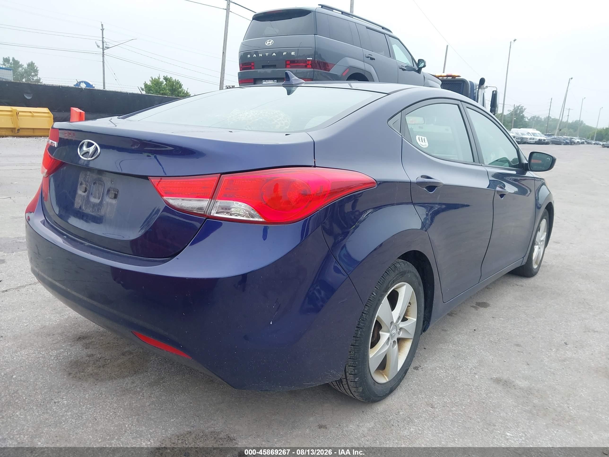 2013 Hyundai Elantra Gls Blue vin: 5NPDH4AE9DH267237