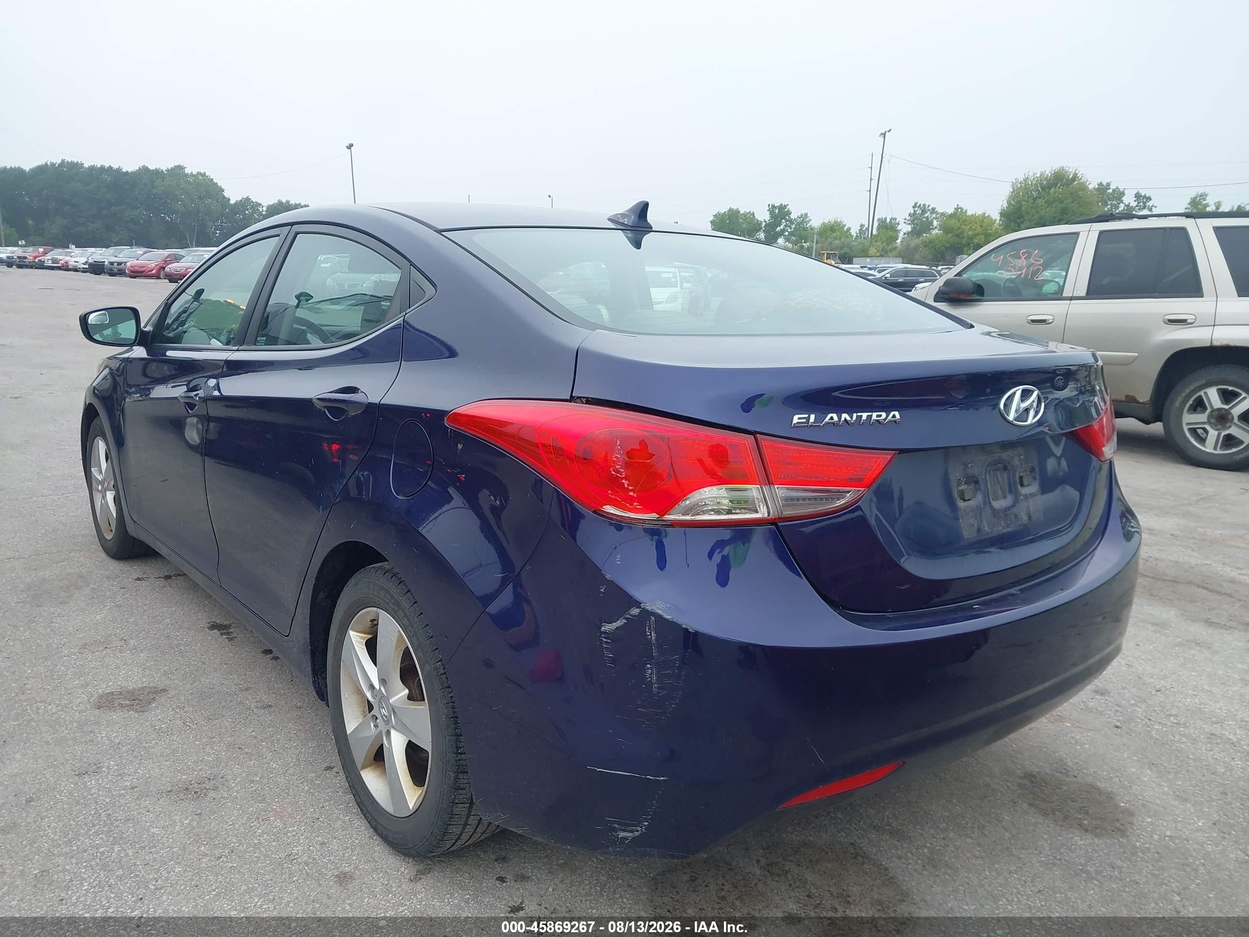 2013 Hyundai Elantra Gls Blue vin: 5NPDH4AE9DH267237