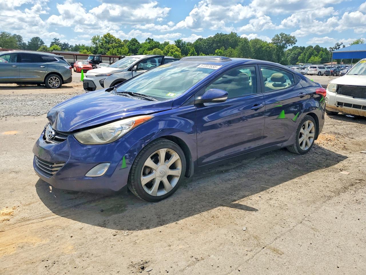 2013 Hyundai Elantra Limited Blue vin: 5NPDH4AE9DH269098