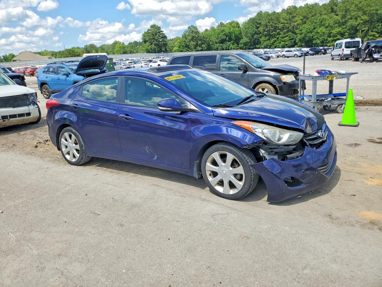 2013 Hyundai Elantra Limited Blue vin: 5NPDH4AE9DH269098