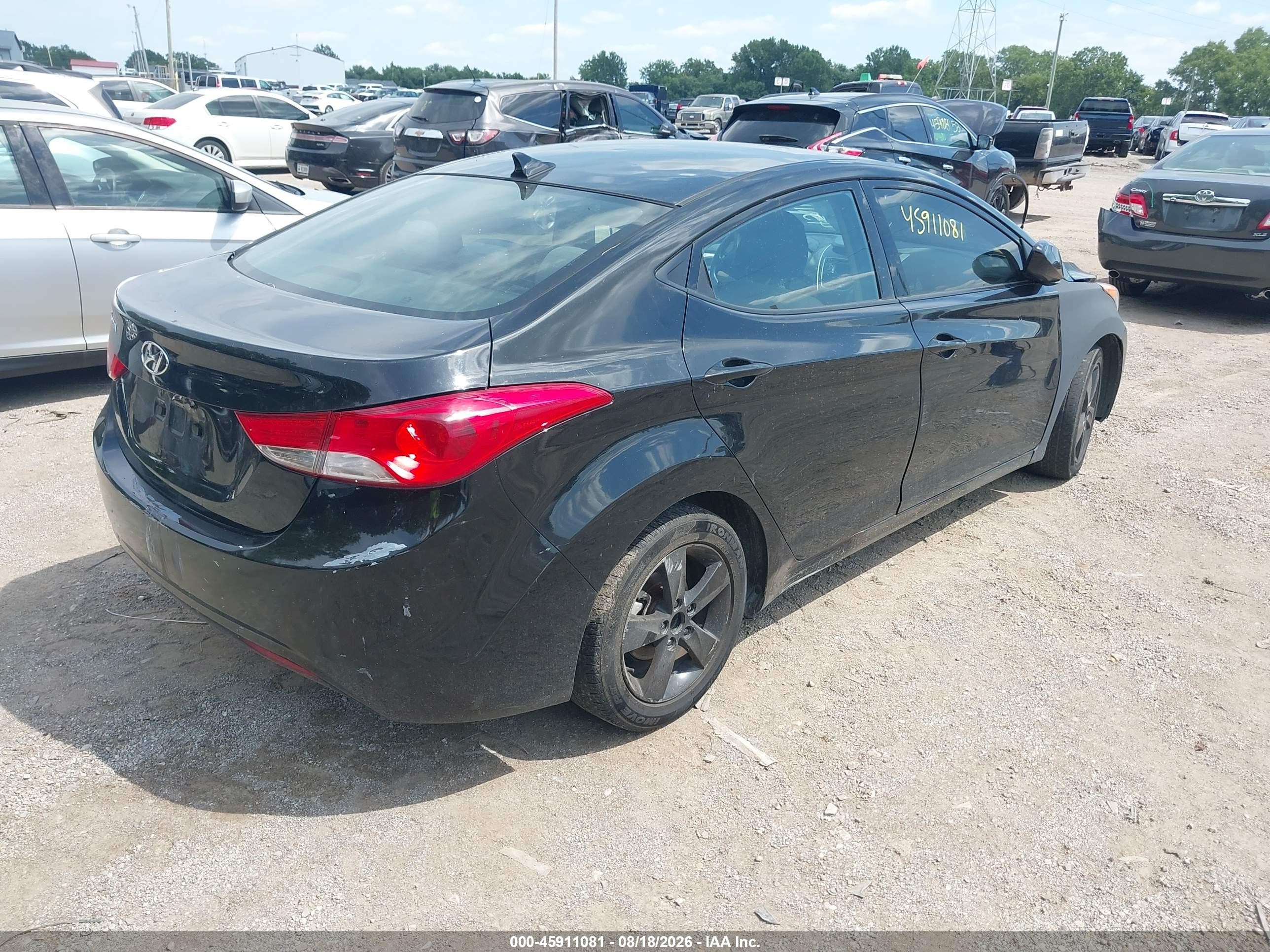 2013 Hyundai Elantra Gls Black vin: 5NPDH4AE9DH271319