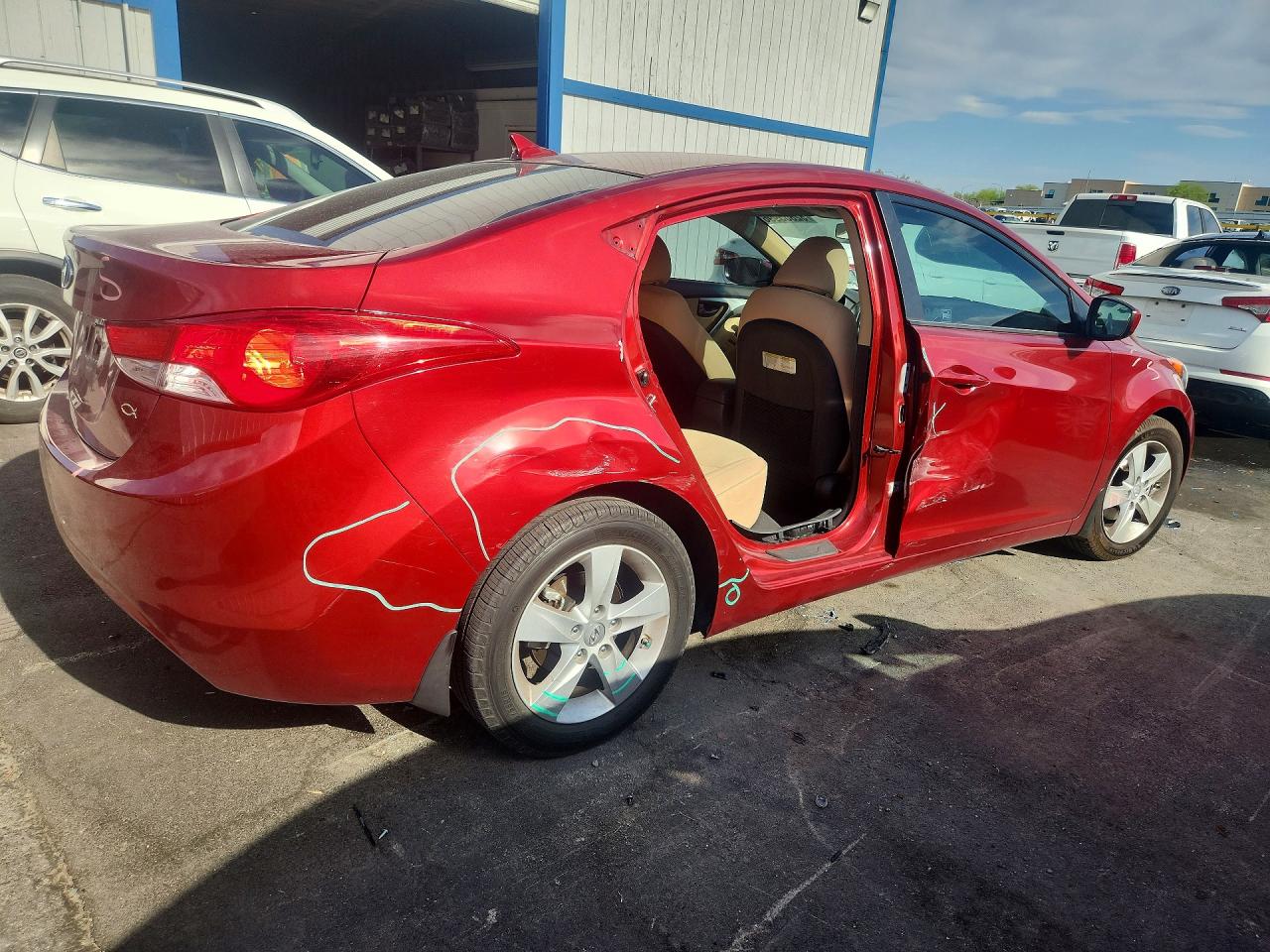 2013 Hyundai Elantra Gls Red vin: 5NPDH4AE9DH278948