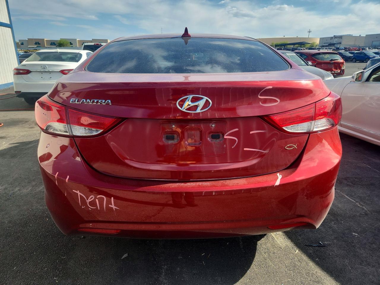 2013 Hyundai Elantra Gls Red vin: 5NPDH4AE9DH278948