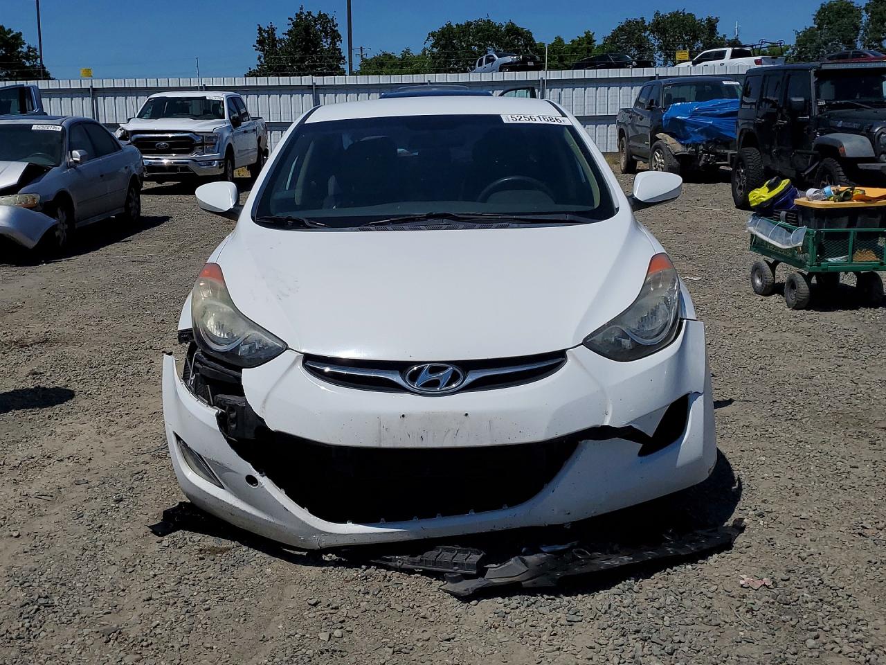 2013 Hyundai Elantra Gls White vin: 5NPDH4AE9DH294549