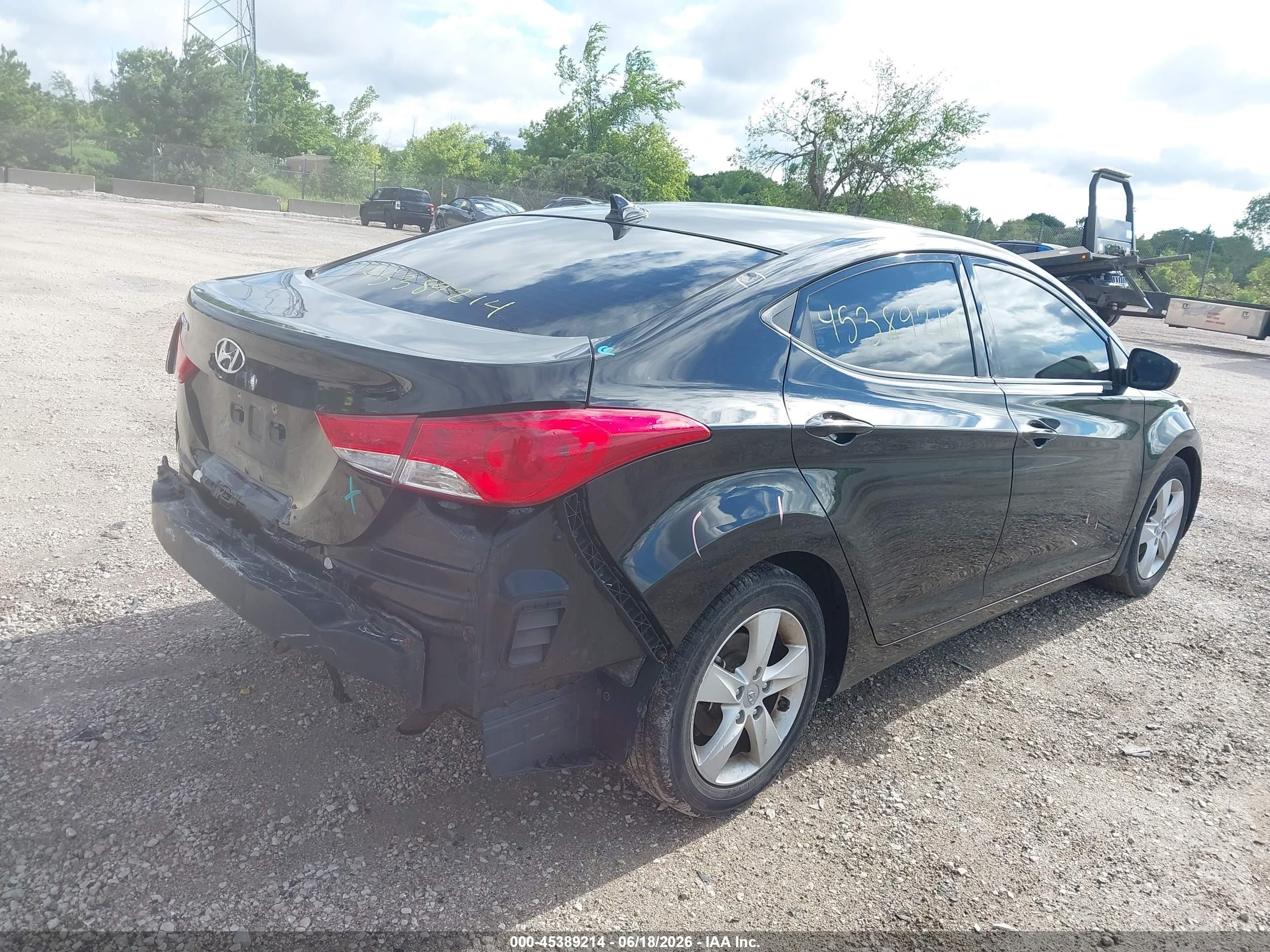 2013 Hyundai Elantra Gls Black vin: 5NPDH4AE9DH308045