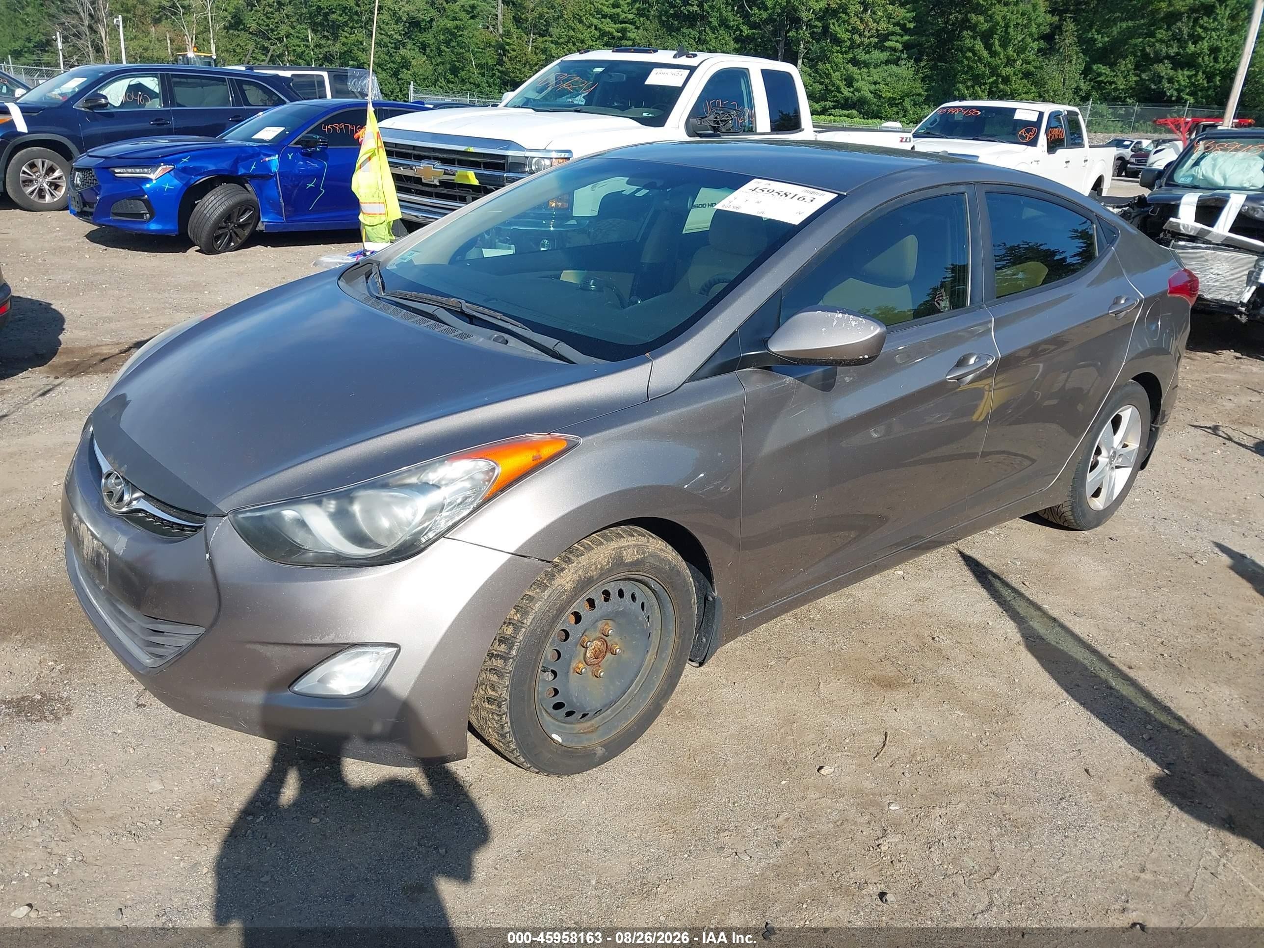 2013 Hyundai Elantra Gls Gray vin: 5NPDH4AE9DH308448