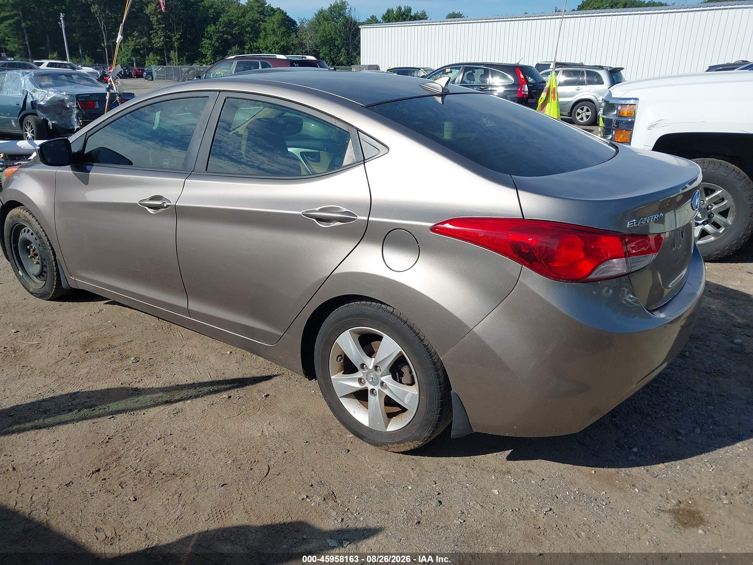 2013 Hyundai Elantra Gls Gray vin: 5NPDH4AE9DH308448