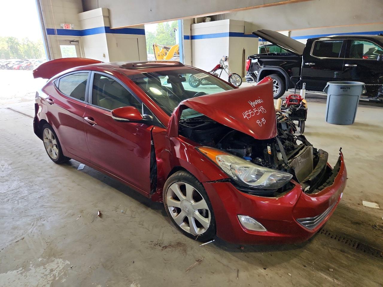 2013 Hyundai Elantra Limited Burgundy vin: 5NPDH4AE9DH319126