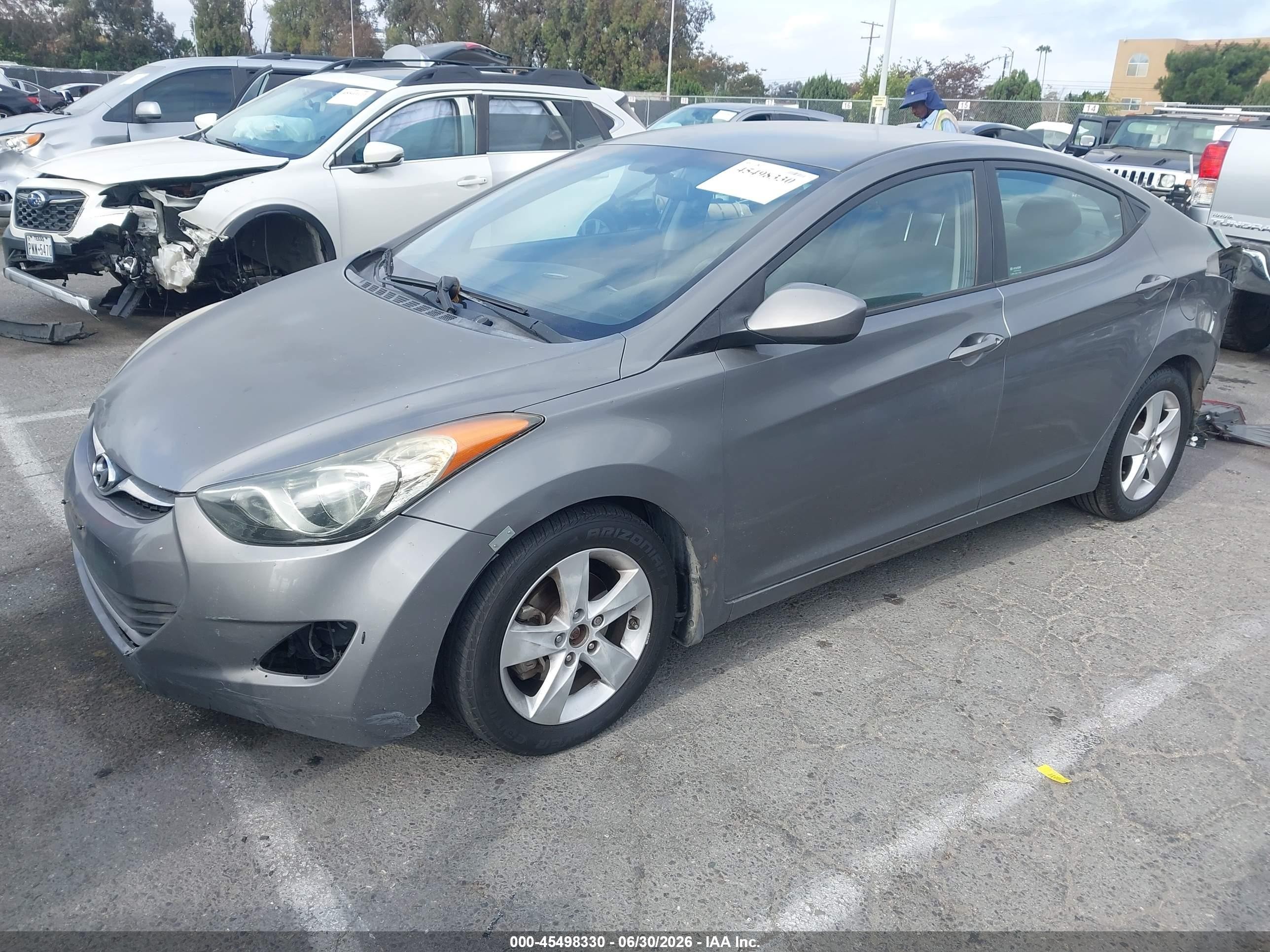 2013 Hyundai Elantra Gls Gray vin: 5NPDH4AE9DH331065