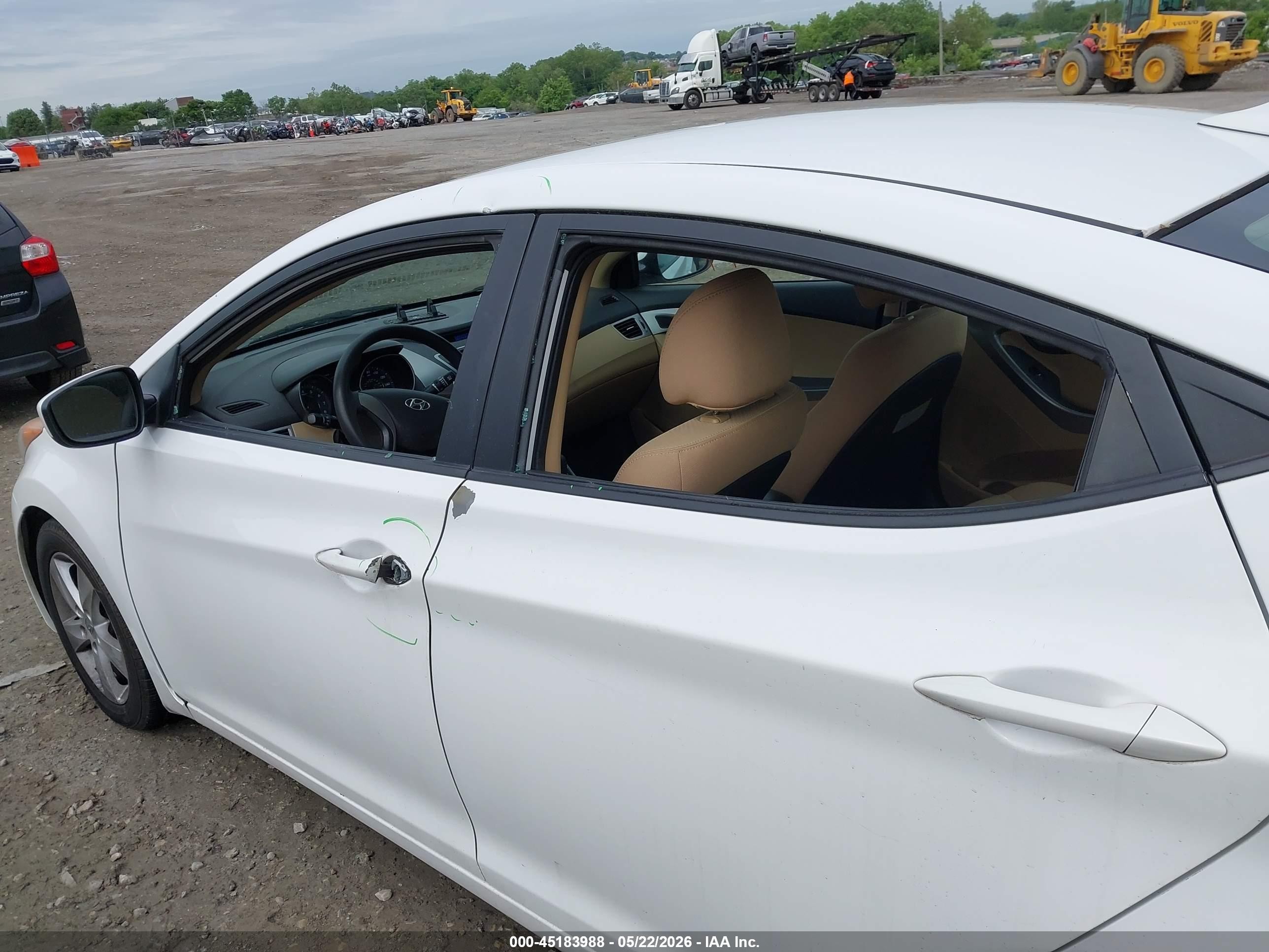 2013 Hyundai Elantra Gls White vin: 5NPDH4AE9DH331163