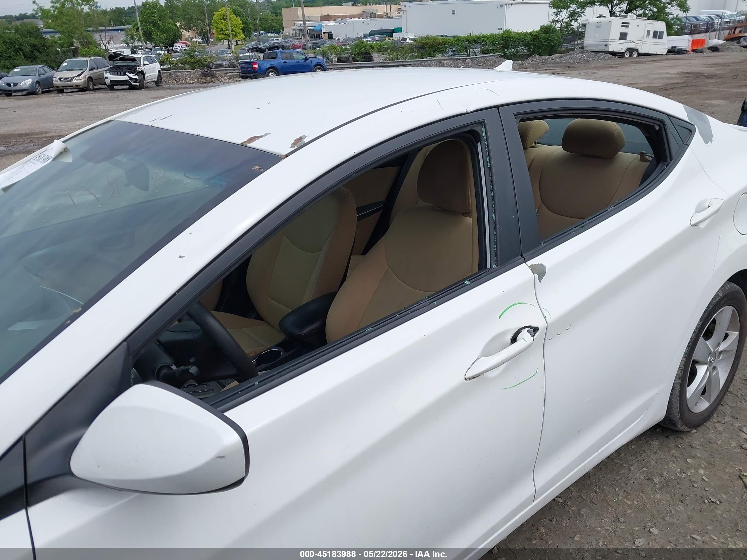 2013 Hyundai Elantra Gls White vin: 5NPDH4AE9DH331163