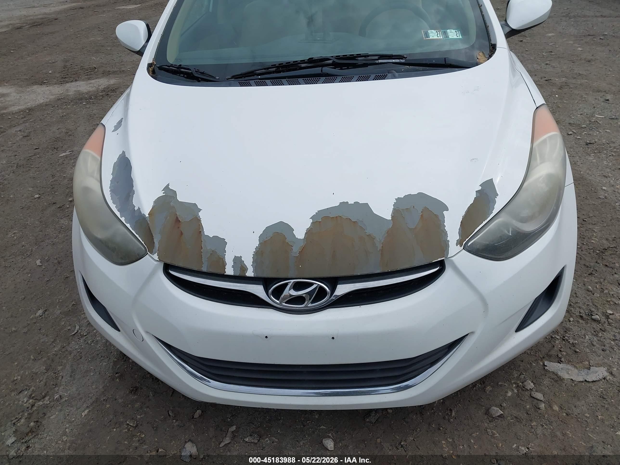 2013 Hyundai Elantra Gls White vin: 5NPDH4AE9DH331163