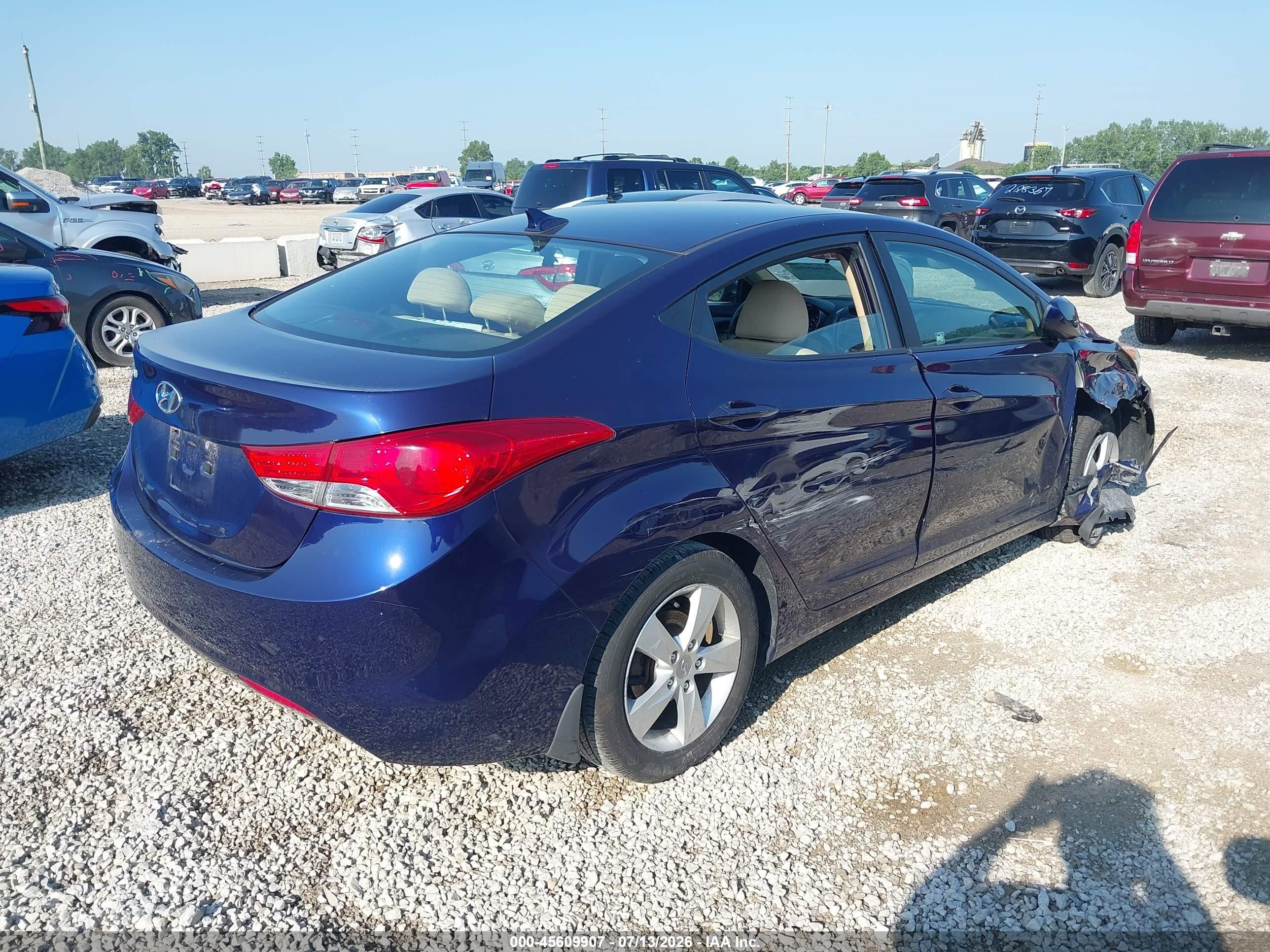 2013 Hyundai Elantra Gls Blue vin: 5NPDH4AE9DH331647