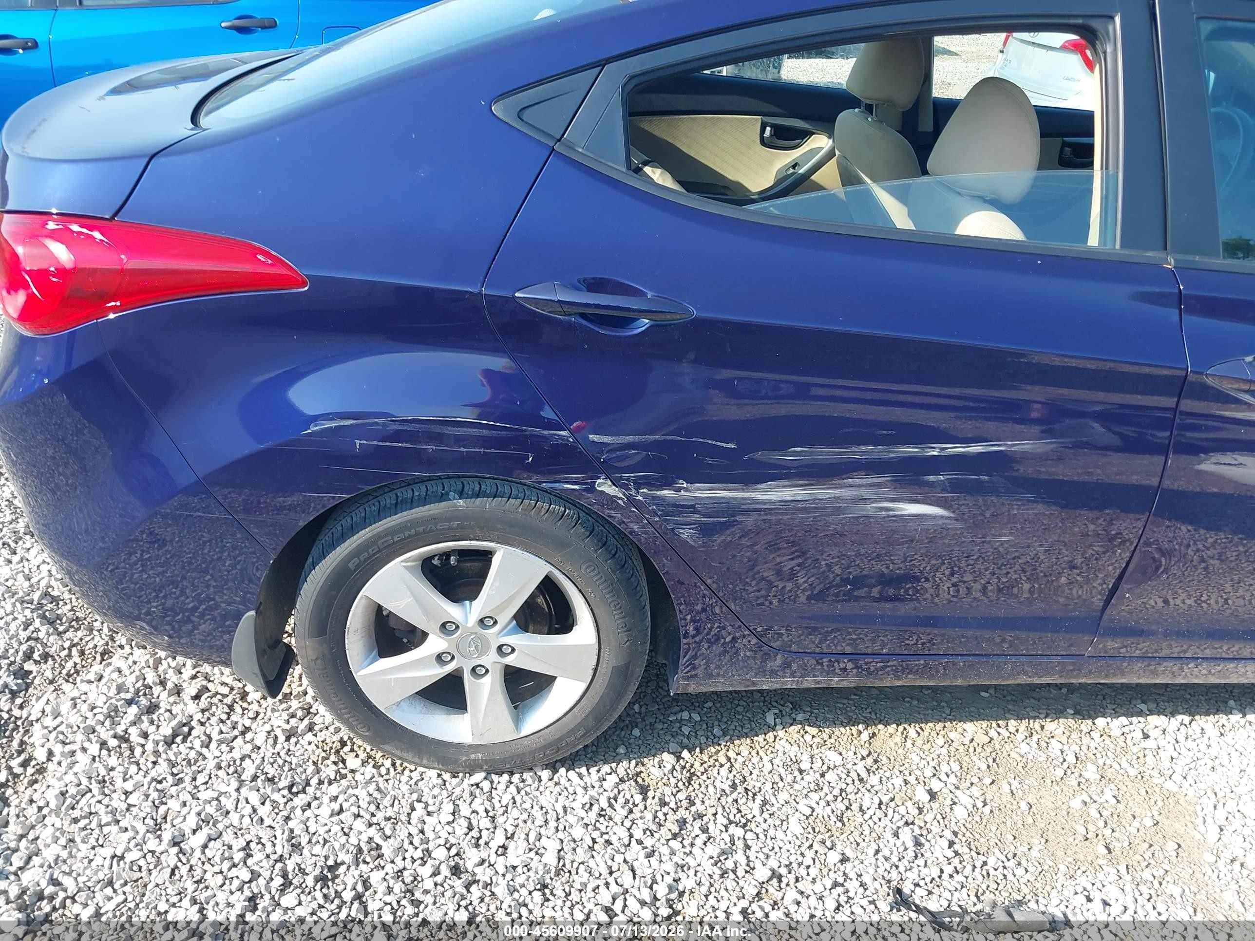 2013 Hyundai Elantra Gls Blue vin: 5NPDH4AE9DH331647