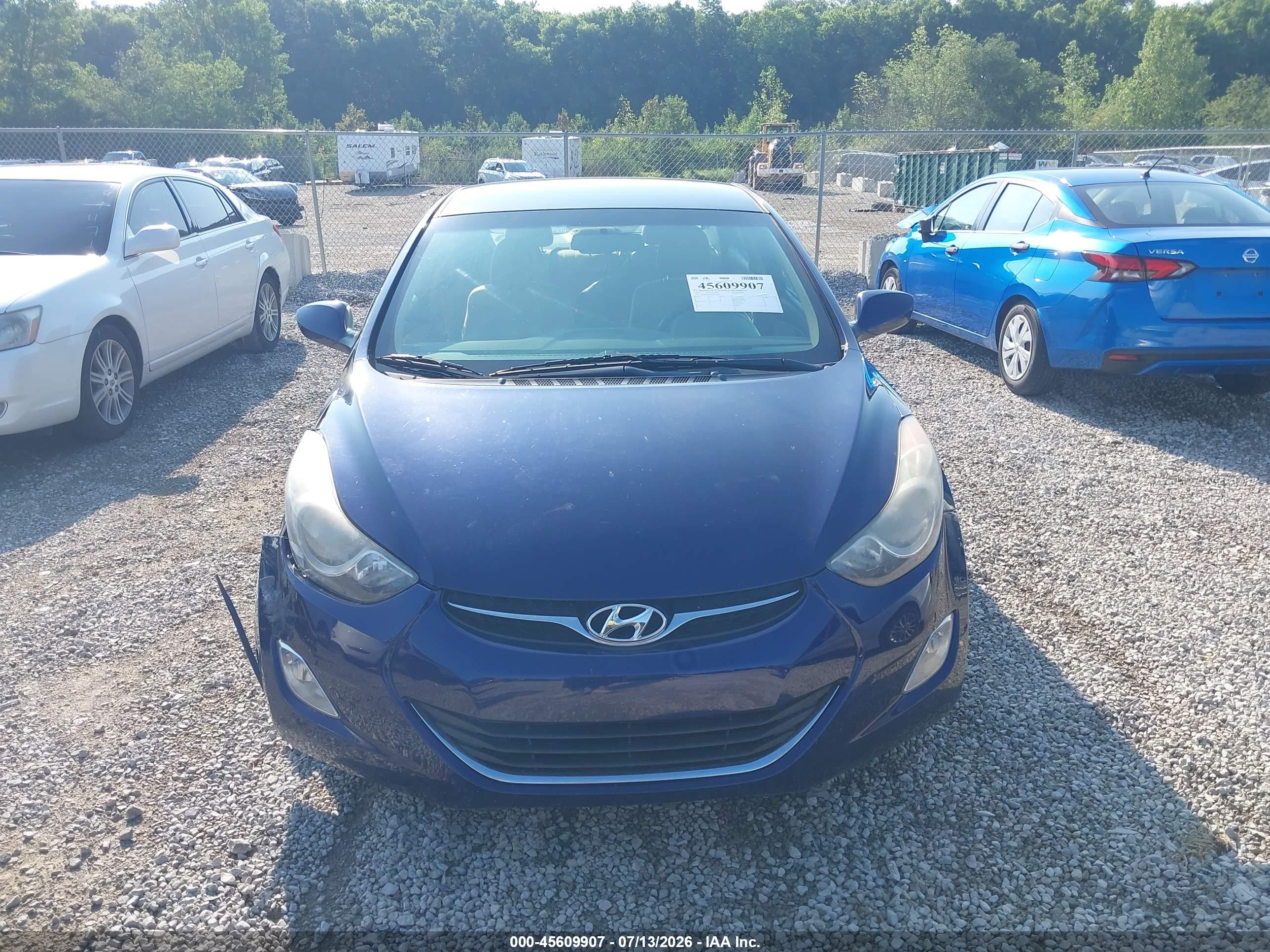 2013 Hyundai Elantra Gls Blue vin: 5NPDH4AE9DH331647
