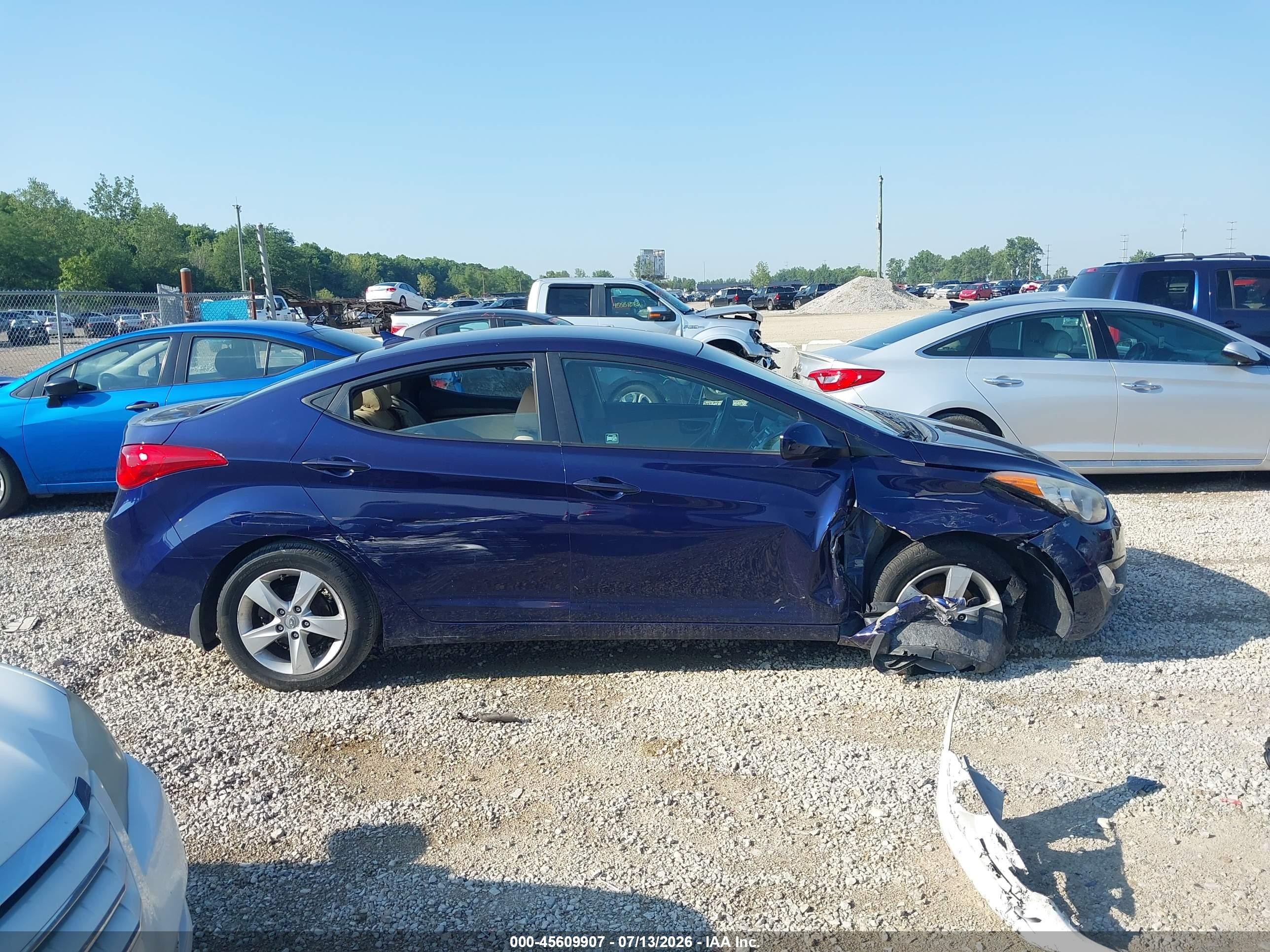 2013 Hyundai Elantra Gls Blue vin: 5NPDH4AE9DH331647