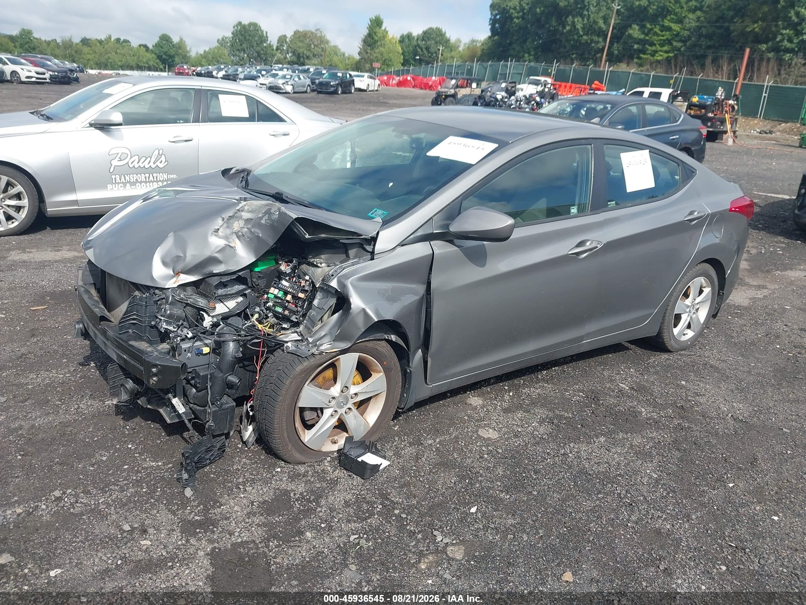 2013 Hyundai Elantra Gls Gray vin: 5NPDH4AE9DH336542