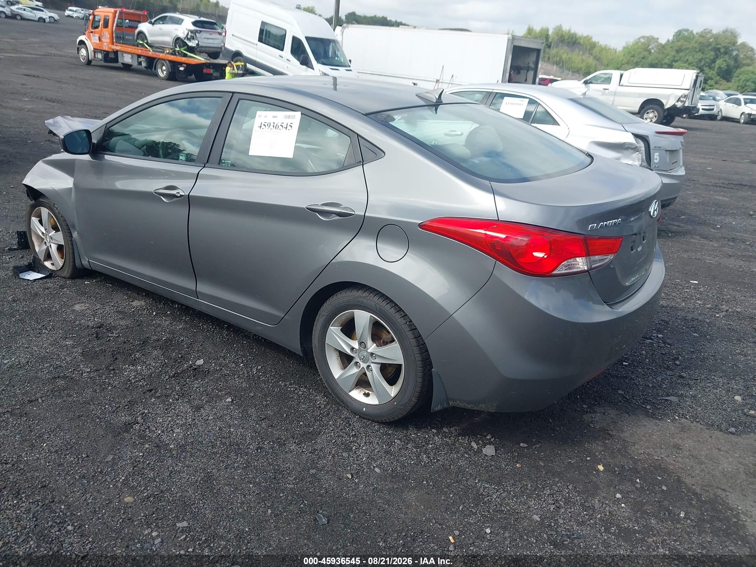 2013 Hyundai Elantra Gls Gray vin: 5NPDH4AE9DH336542