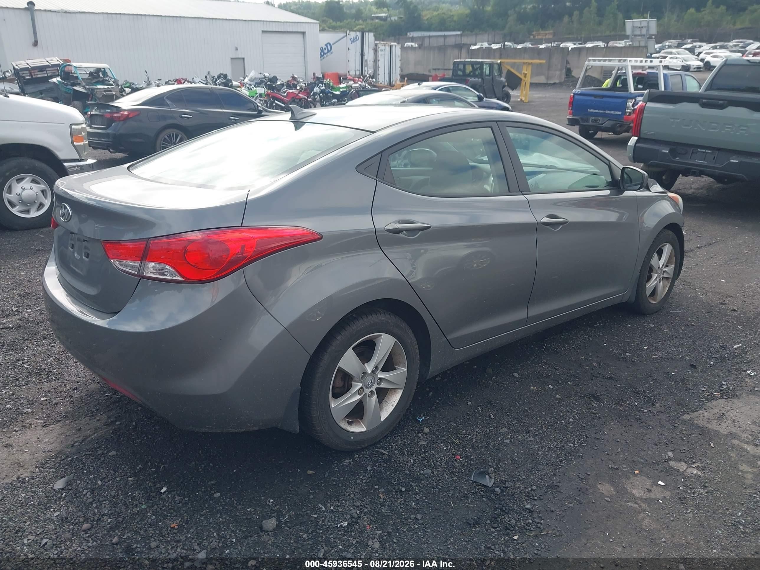 2013 Hyundai Elantra Gls Gray vin: 5NPDH4AE9DH336542