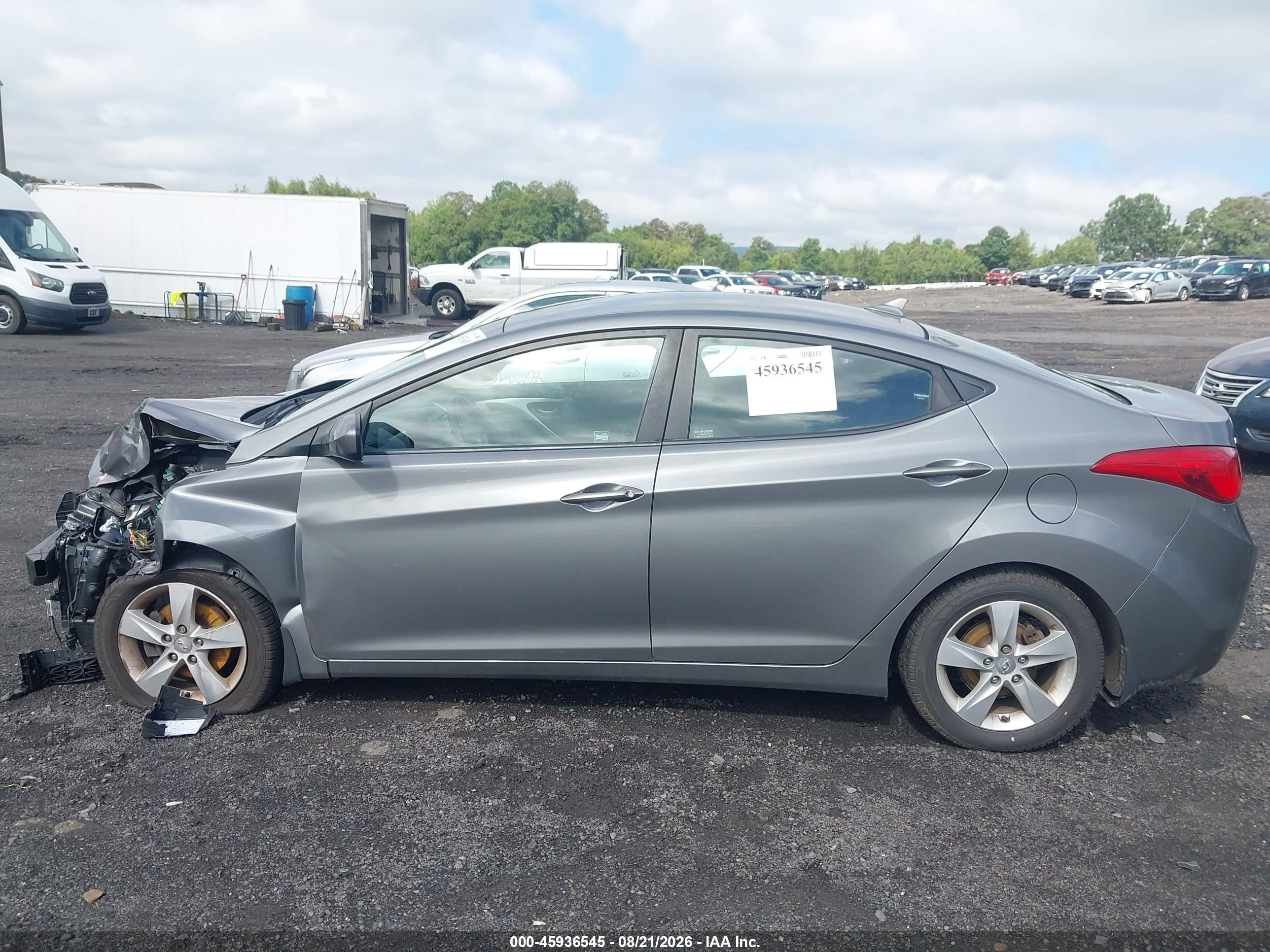 2013 Hyundai Elantra Gls Gray vin: 5NPDH4AE9DH336542