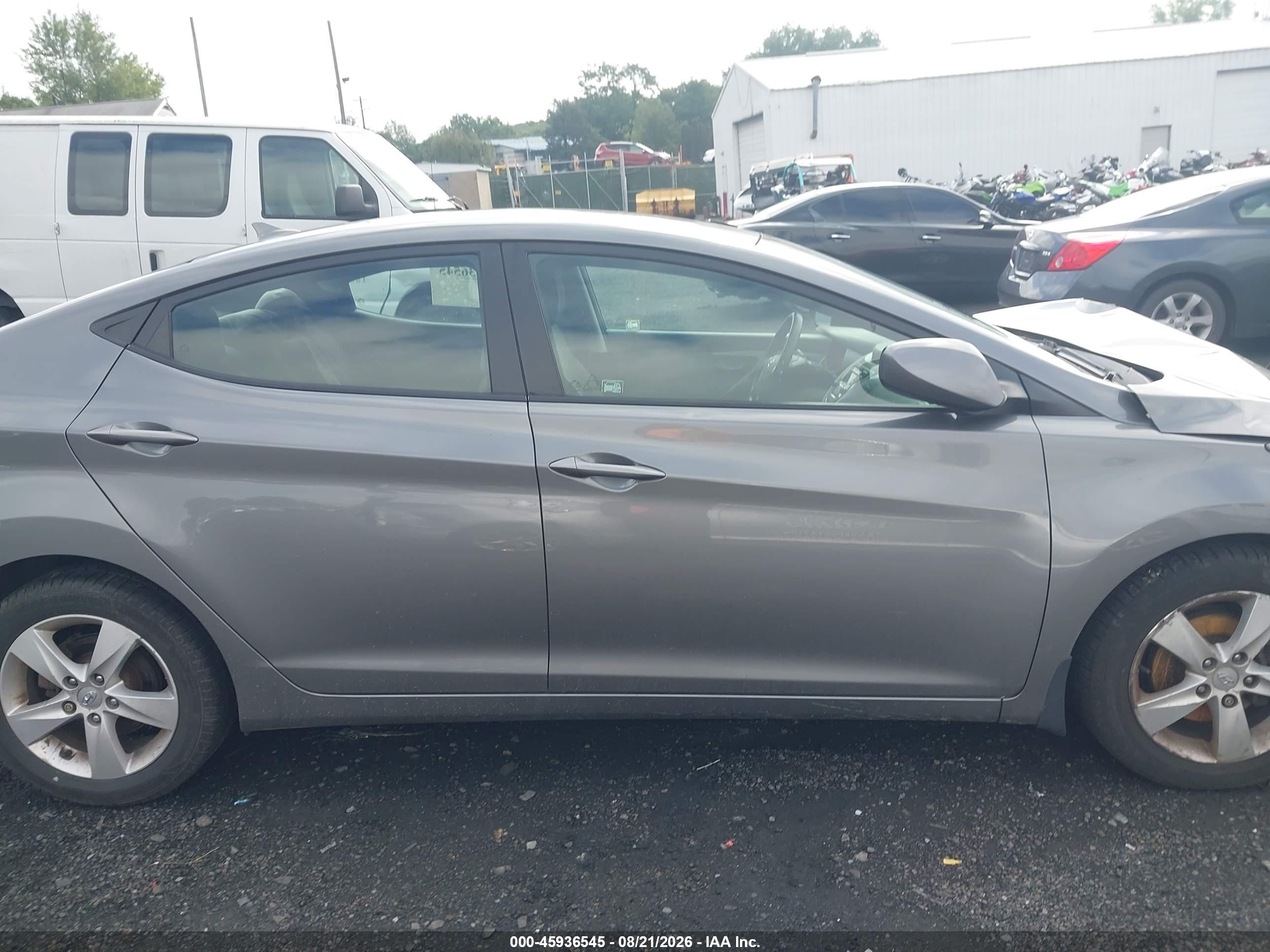2013 Hyundai Elantra Gls Gray vin: 5NPDH4AE9DH336542